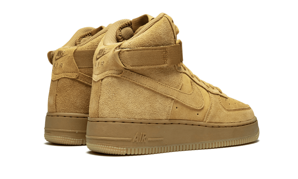 nike air force 1 high lv8 wheat 2018 gs+807617-701+diagnol right behind view
