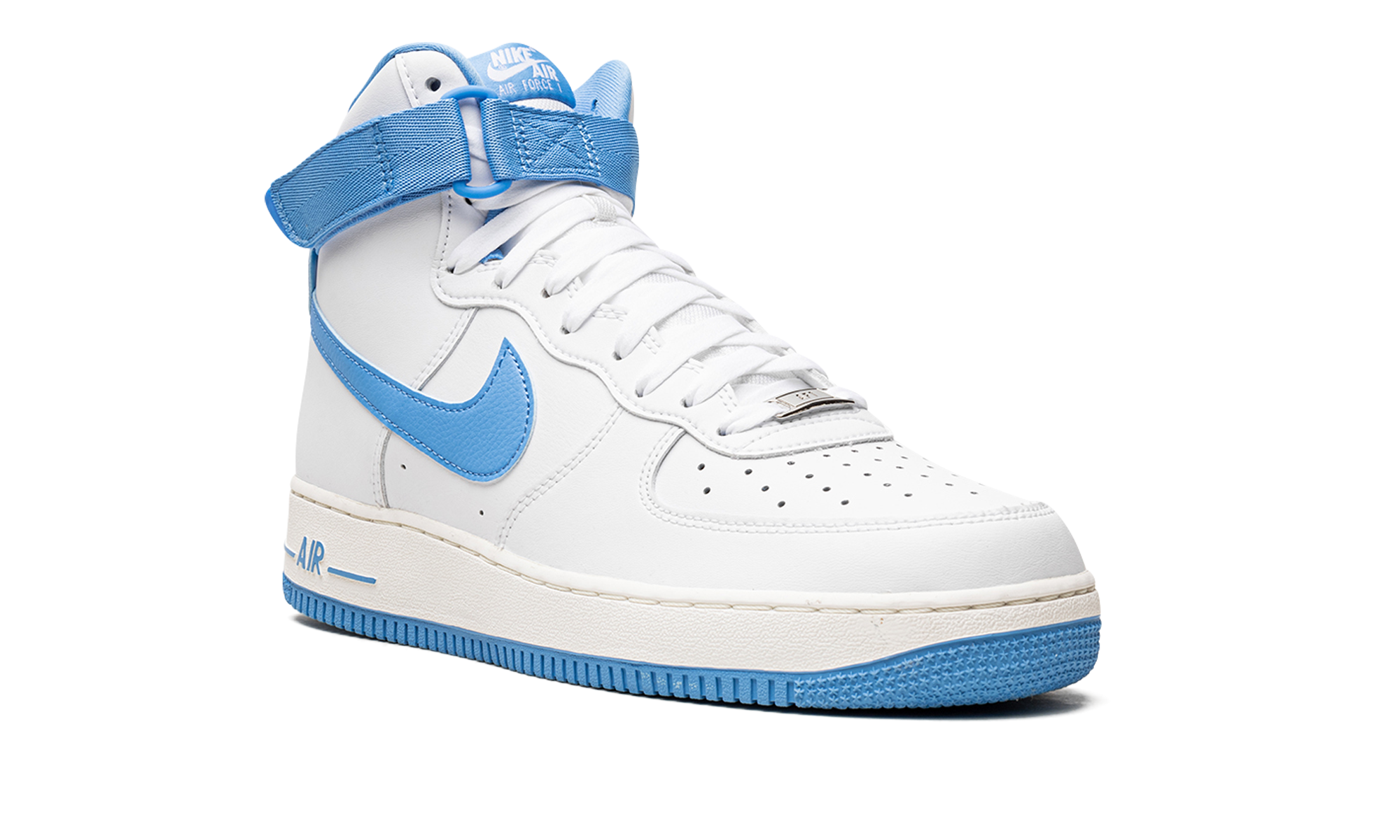 nike air force 1 high og qs university blue women s+DX3805-100+diagnol right view