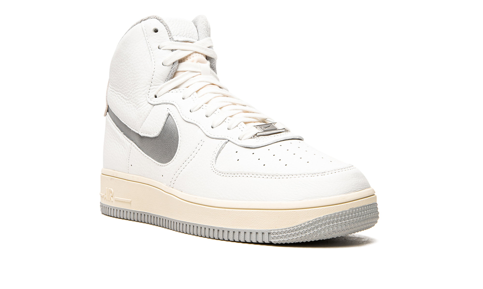 nike air force 1 high sculpt white silver women s+DC3590-101+diagnol right view