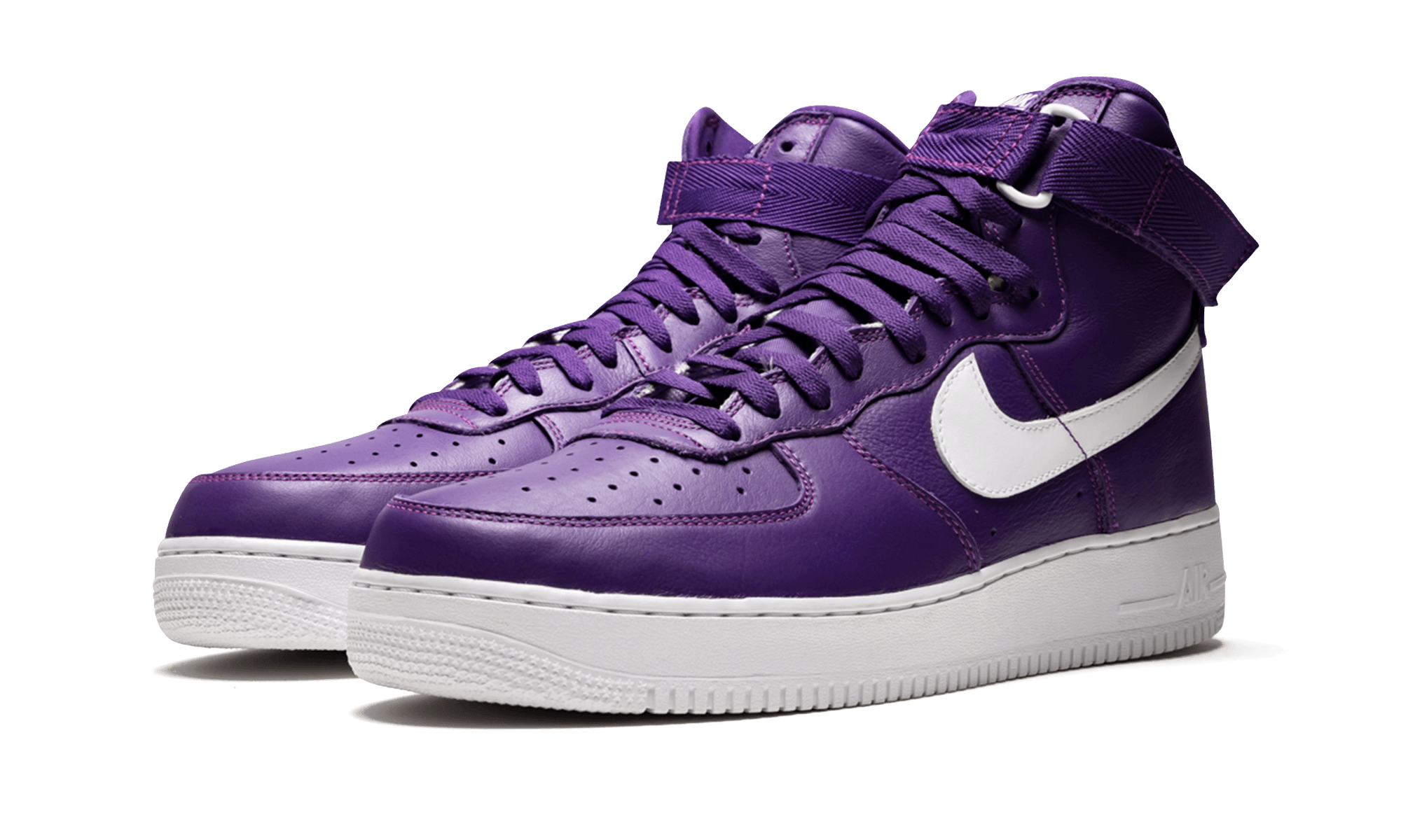 nike air force 1 high varsity purple 2015+823297-500+diagnol left view
