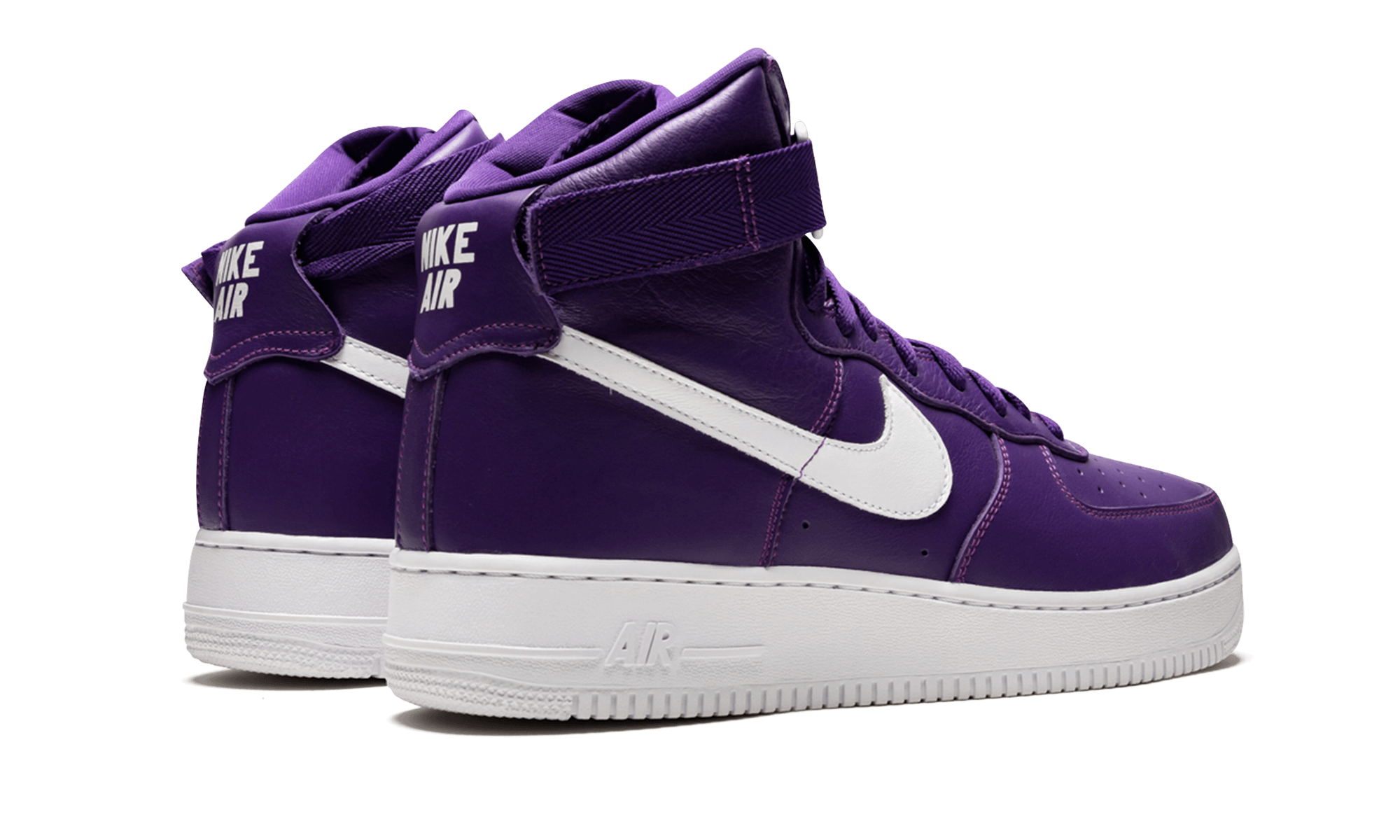 nike air force 1 high varsity purple 2015+823297-500+diagnol right behind view