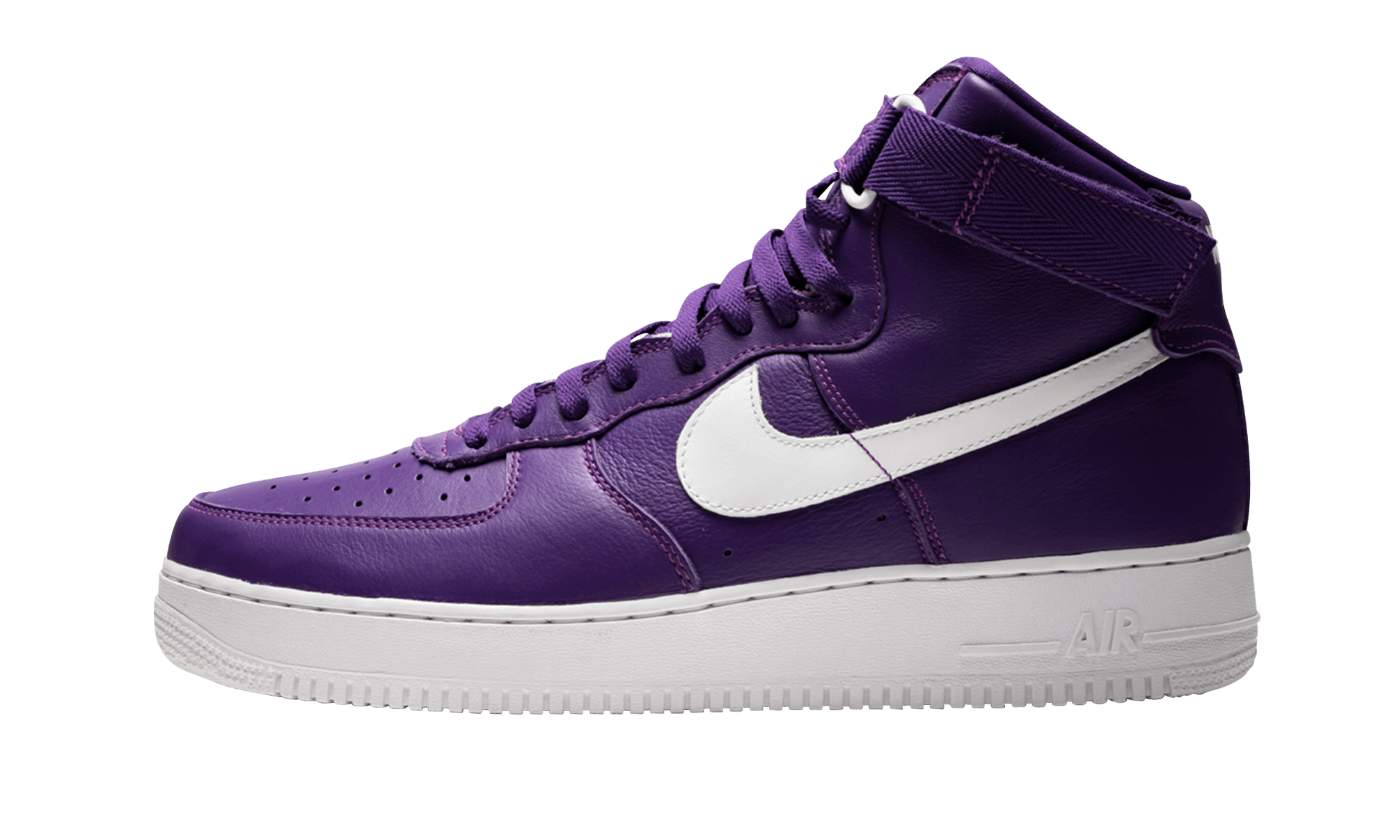 nike air force 1 high varsity purple 2015+823297-500+diagnol right view 2