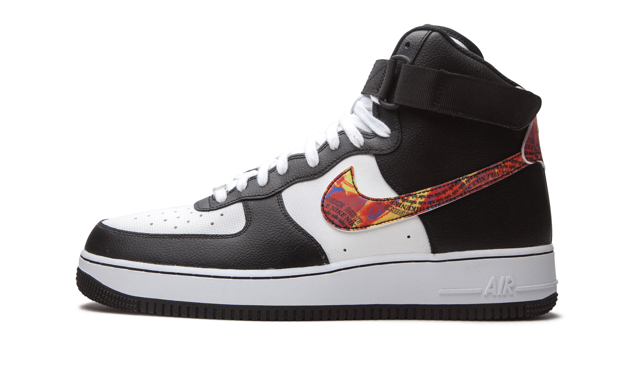 nike air force 1 high vintage mosaic swoosh+CU4736-100+diagnol right view 1