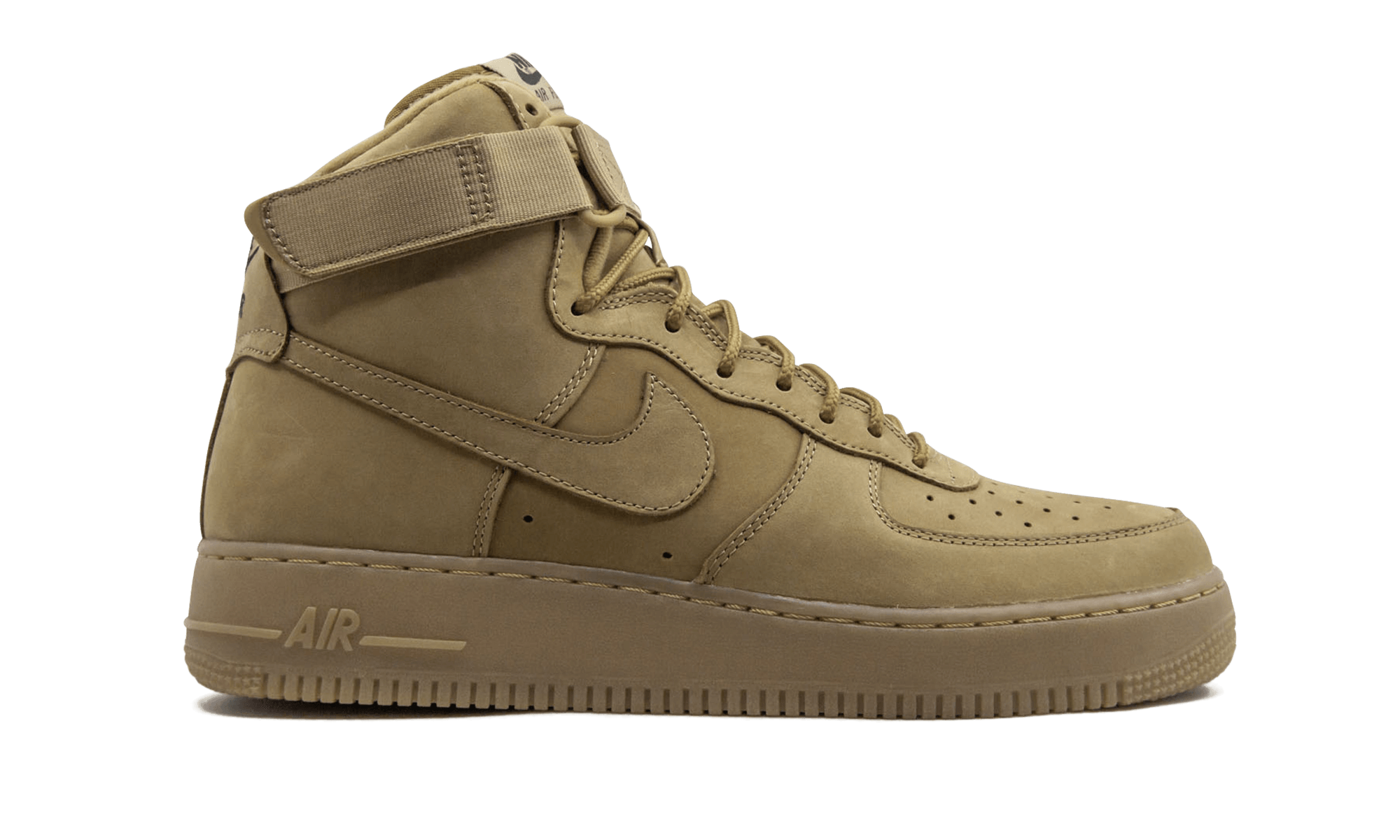 nike air force 1 high wheat 2015+806403-200+diagnol right view