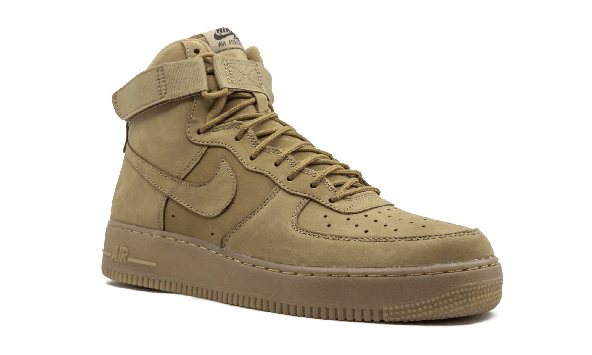 nike air force 1 high wheat 2015+806403-200+diagnol right view 1