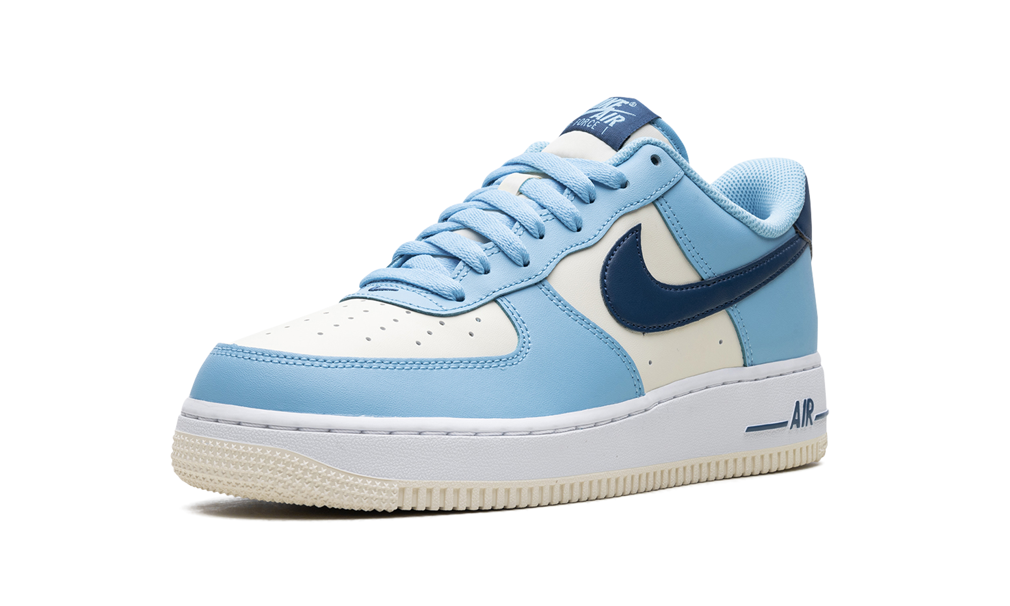nike air force 1 low 07 aquarius blue coconut milk+HF4837-407+left diagnol single view