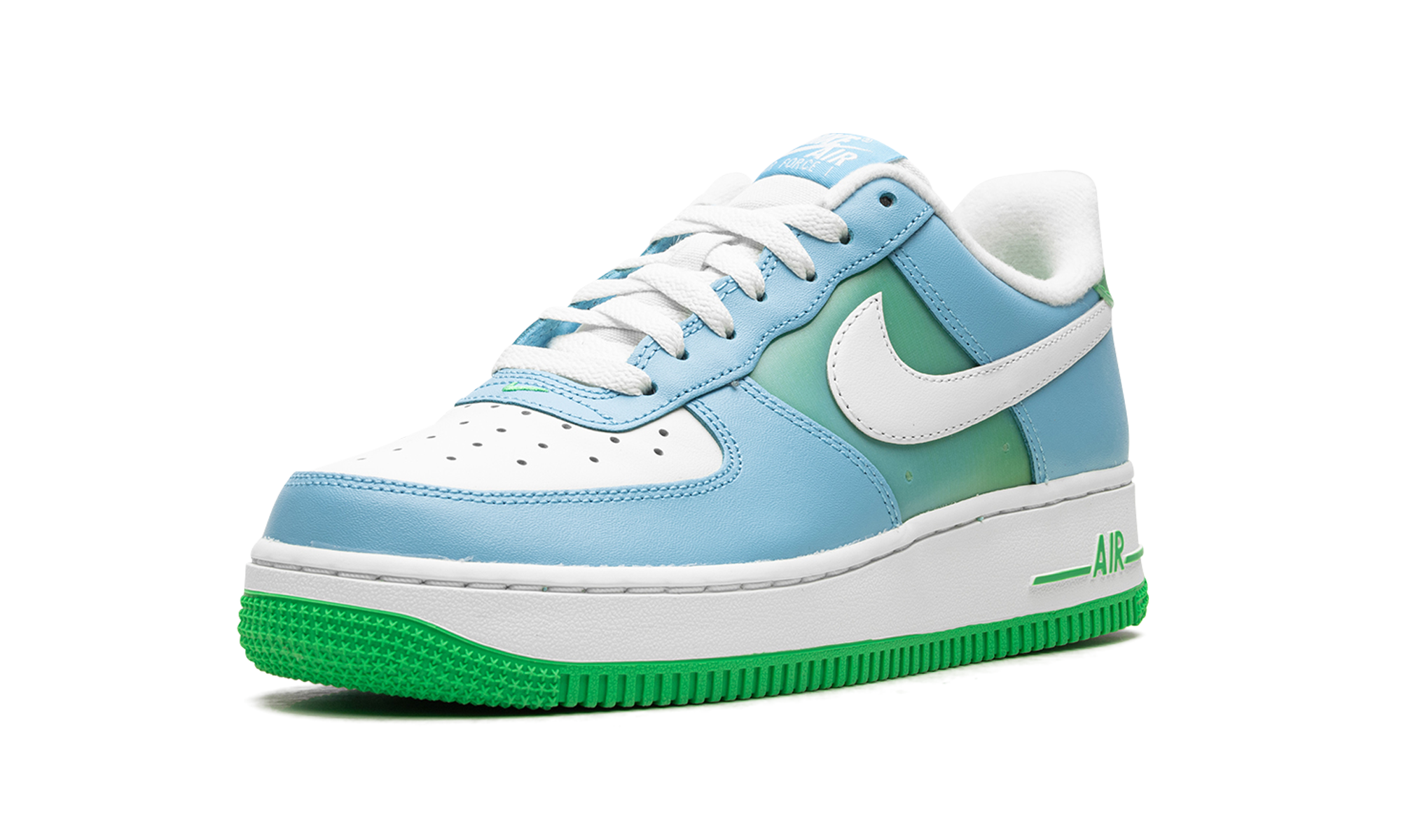 nike air force 1 low 07 aquarius blue vapor green+FZ4032-407+left diagnol single view