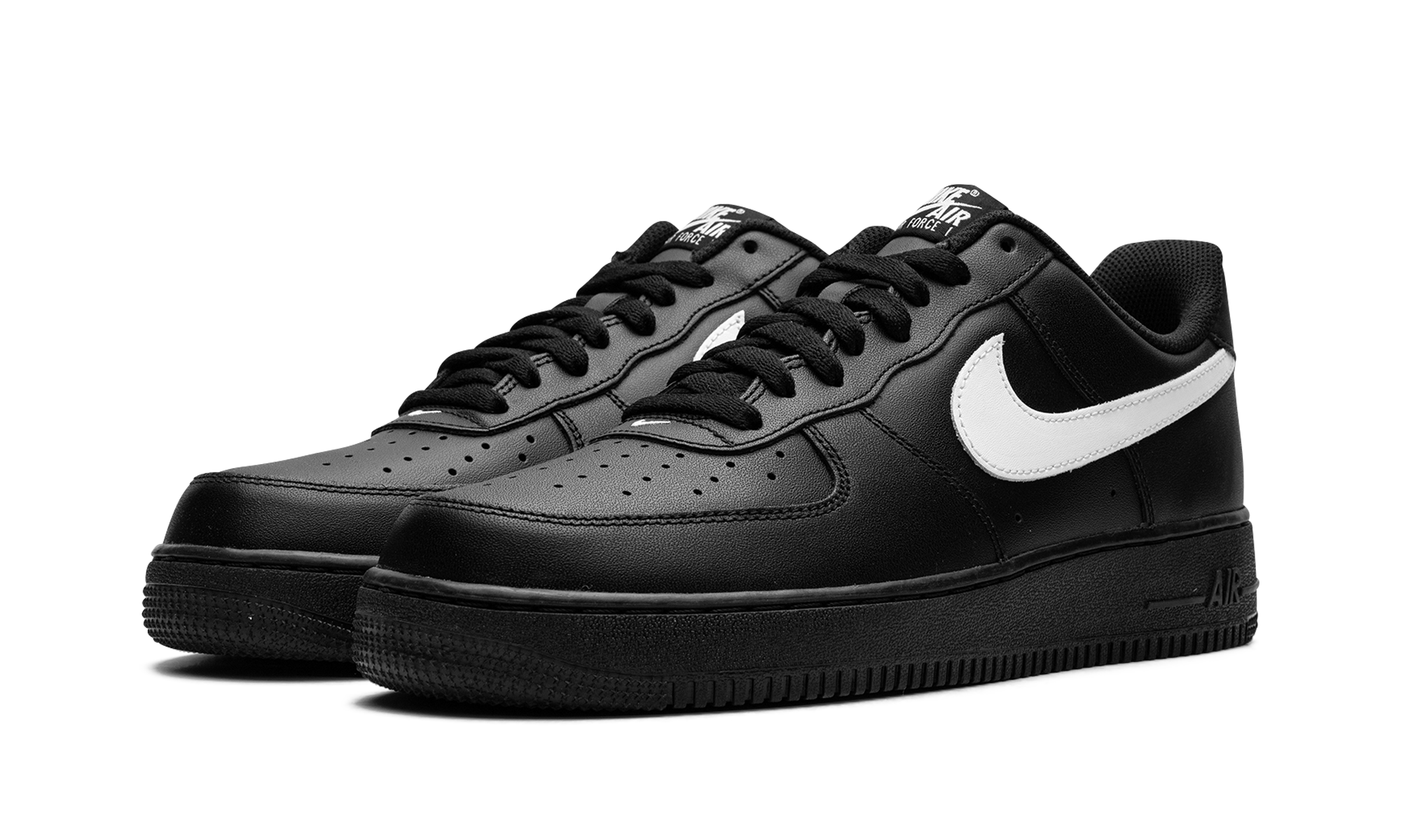 nike air force 1 low 07 black white 2023+FZ0627-010+diagnol left view