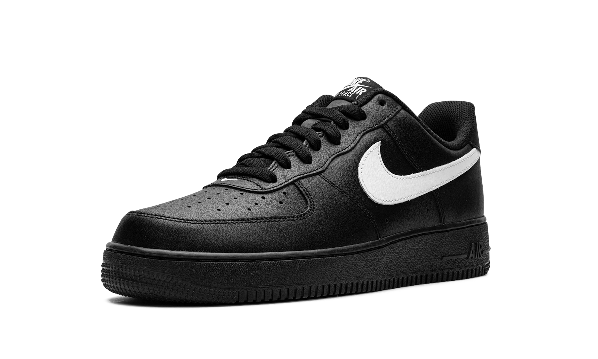 nike air force 1 low 07 black white 2023+FZ0627-010+left diagnol single view