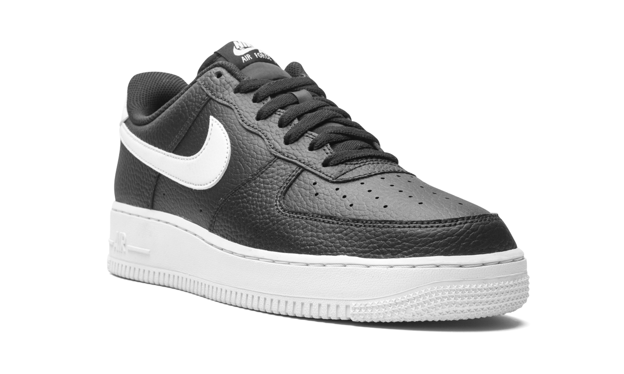 nike air force 1 low 07 black white pebbled leather+CT2302-002+diagnol right view