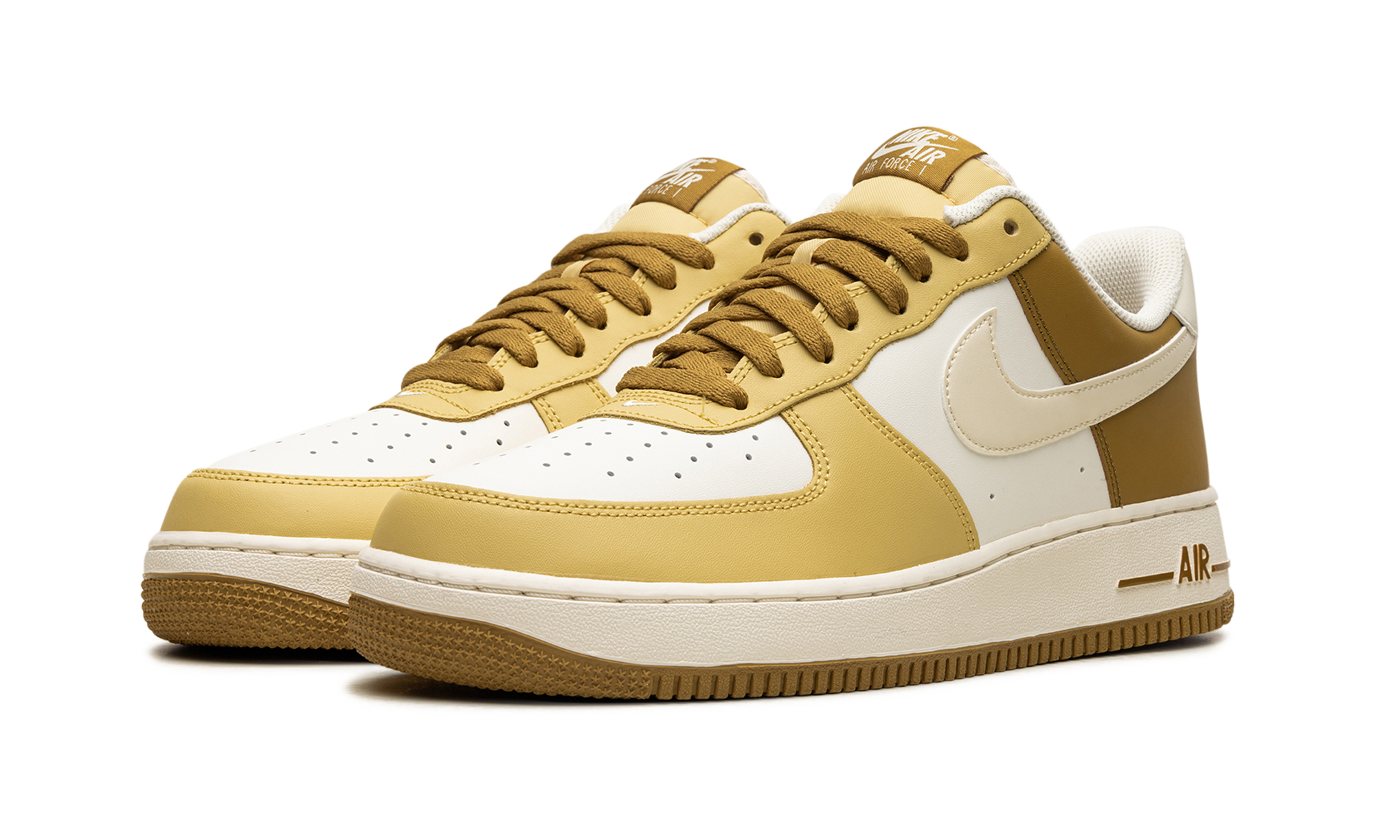 nike air force 1 low 07 bronzine saturn gold+FZ4034-716+diagnol left view