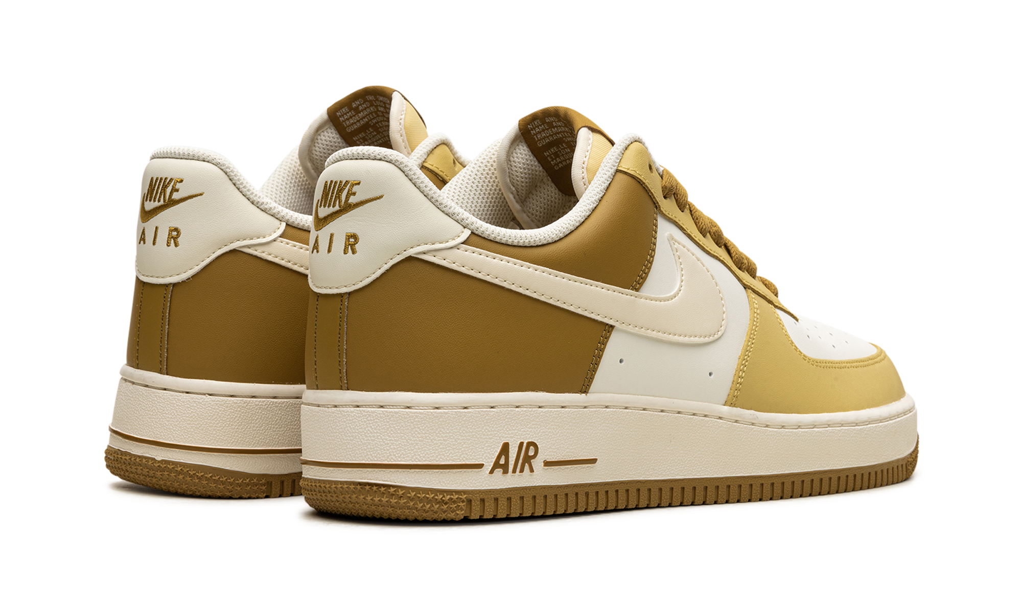 nike air force 1 low 07 bronzine saturn gold+FZ4034-716+diagnol right behind view