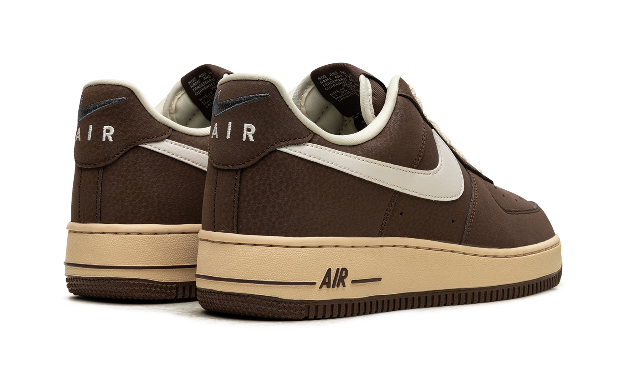 nike air force 1 low 07 cacao wow+FZ3592-259+diagnol right behind view