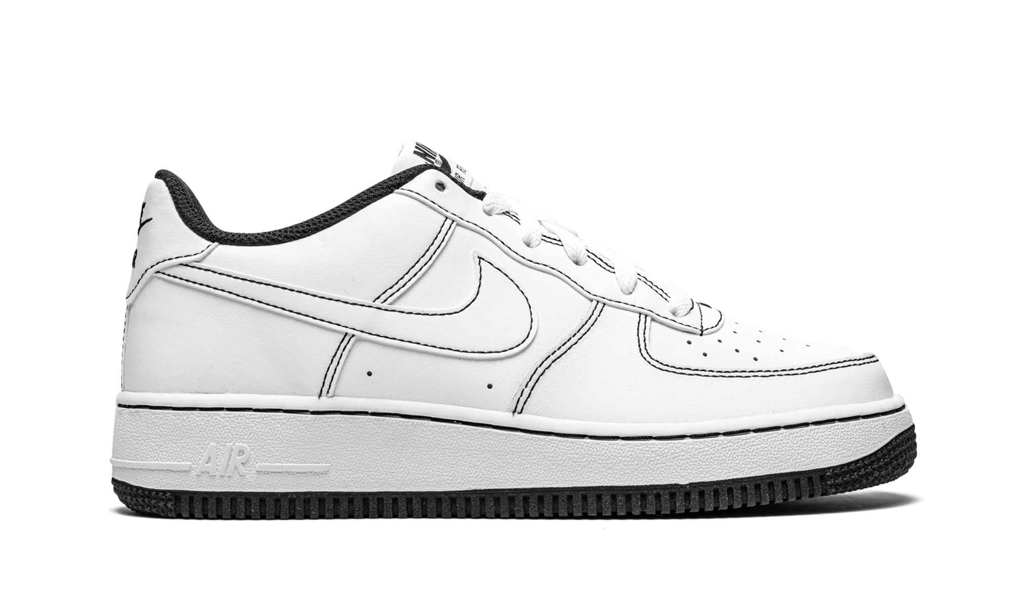 nike air force 1 low 07 contrast stitch white black gs+CW1575-104+right view