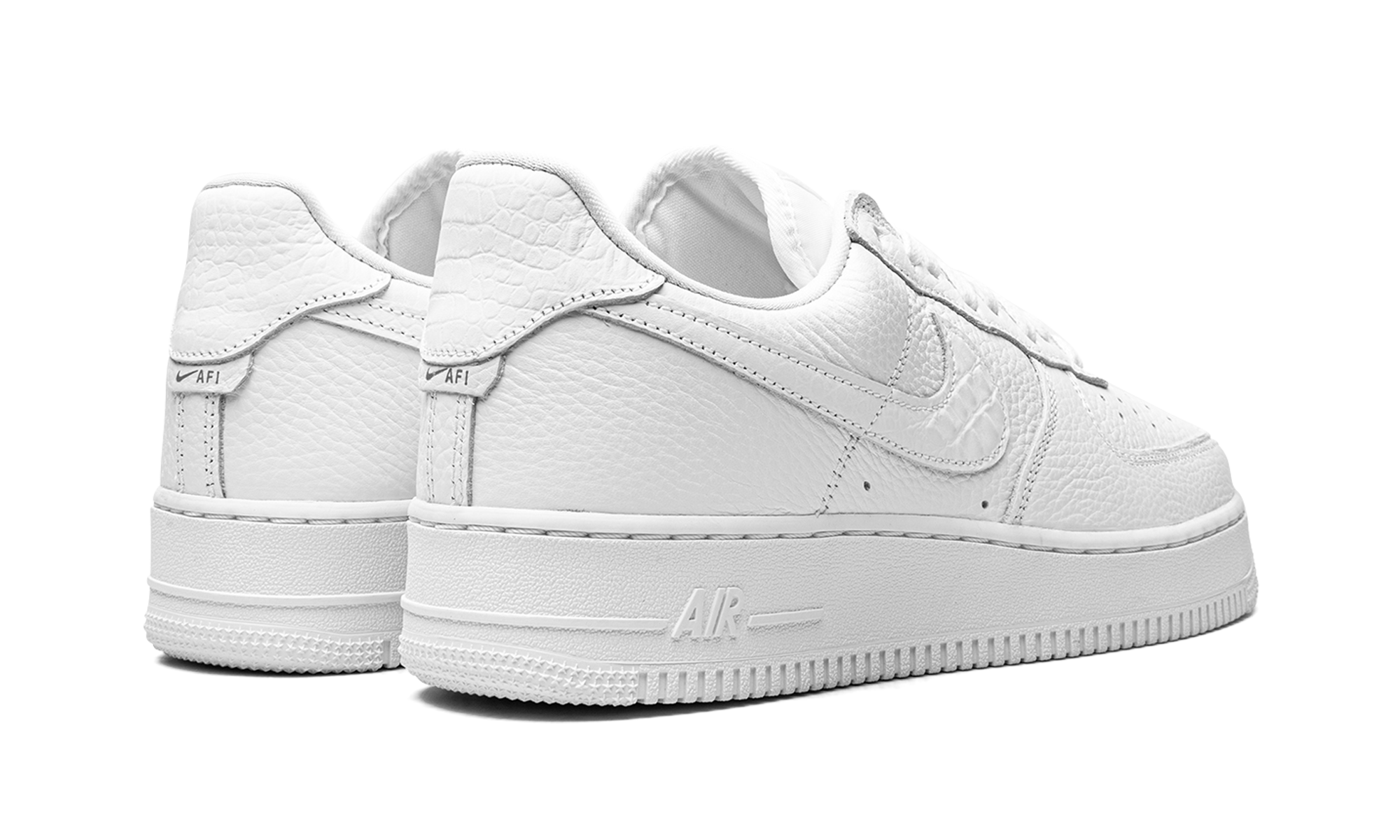 nike air force 1 low 07 craft quadruple white+CU4865-100+diagnol right behind view