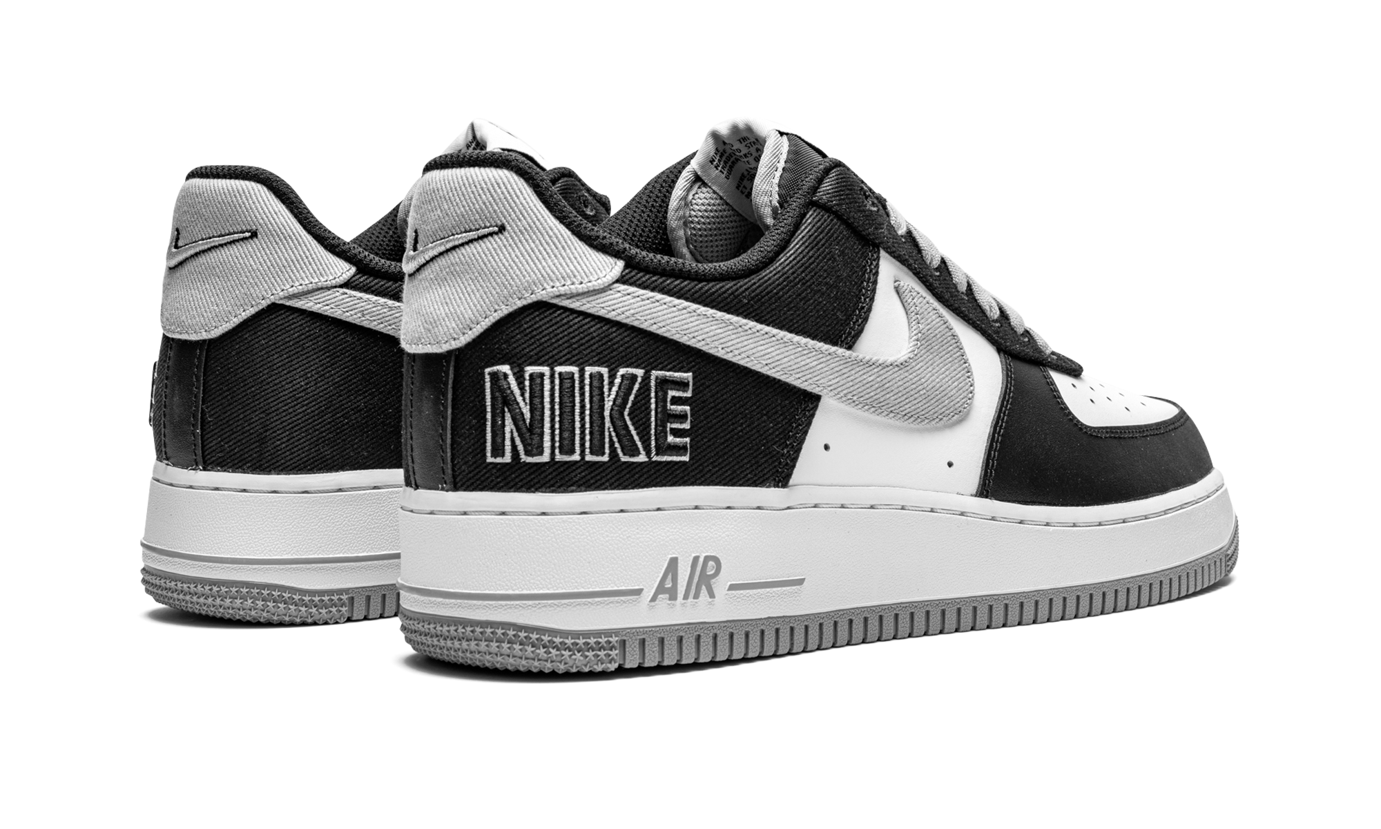 nike air force 1 low 07 emb raiders black white+CT2301-001+diagnol right behind view