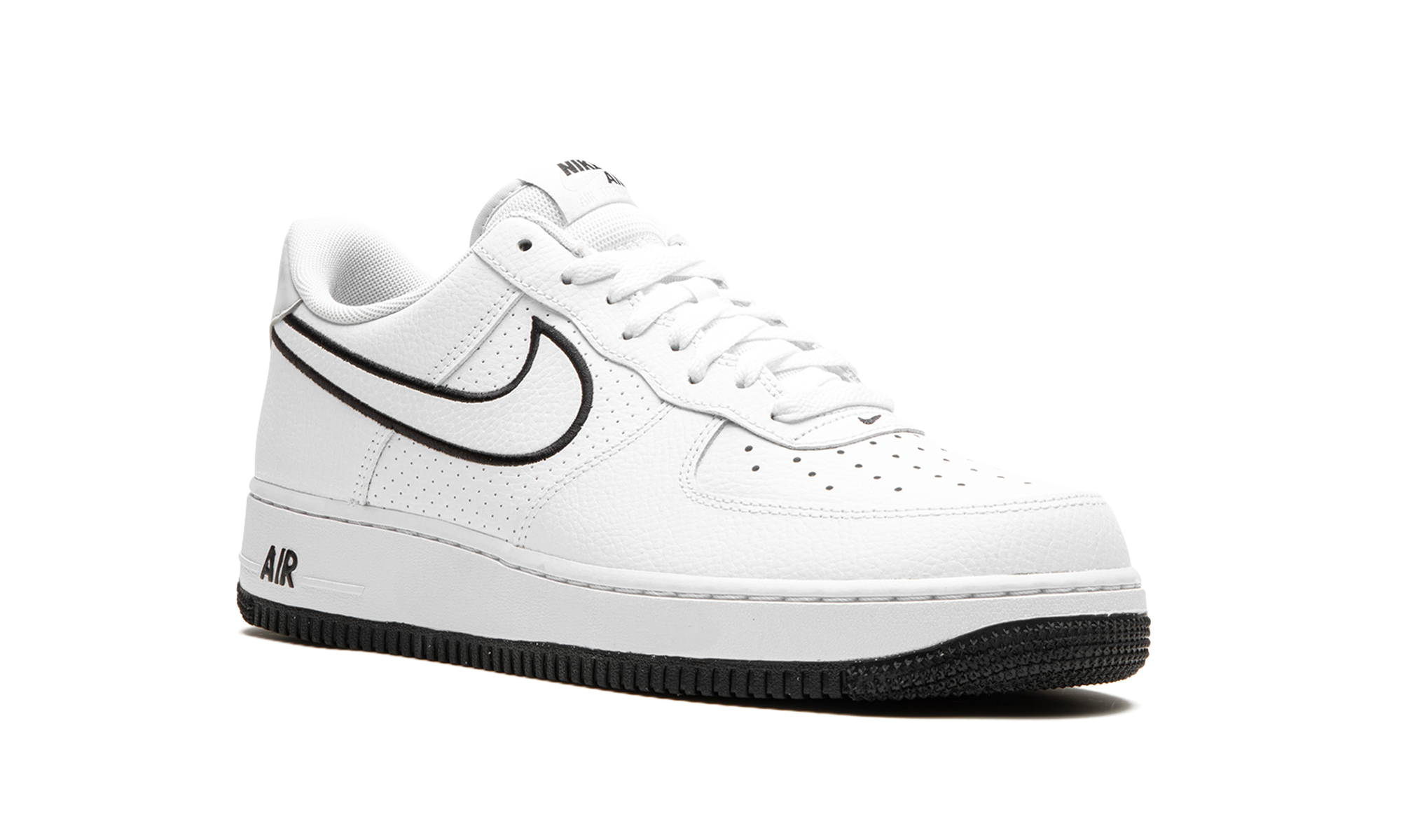 nike air force 1 low 07 embroidered swoosh white black+FJ4211-100+diagnol right view
