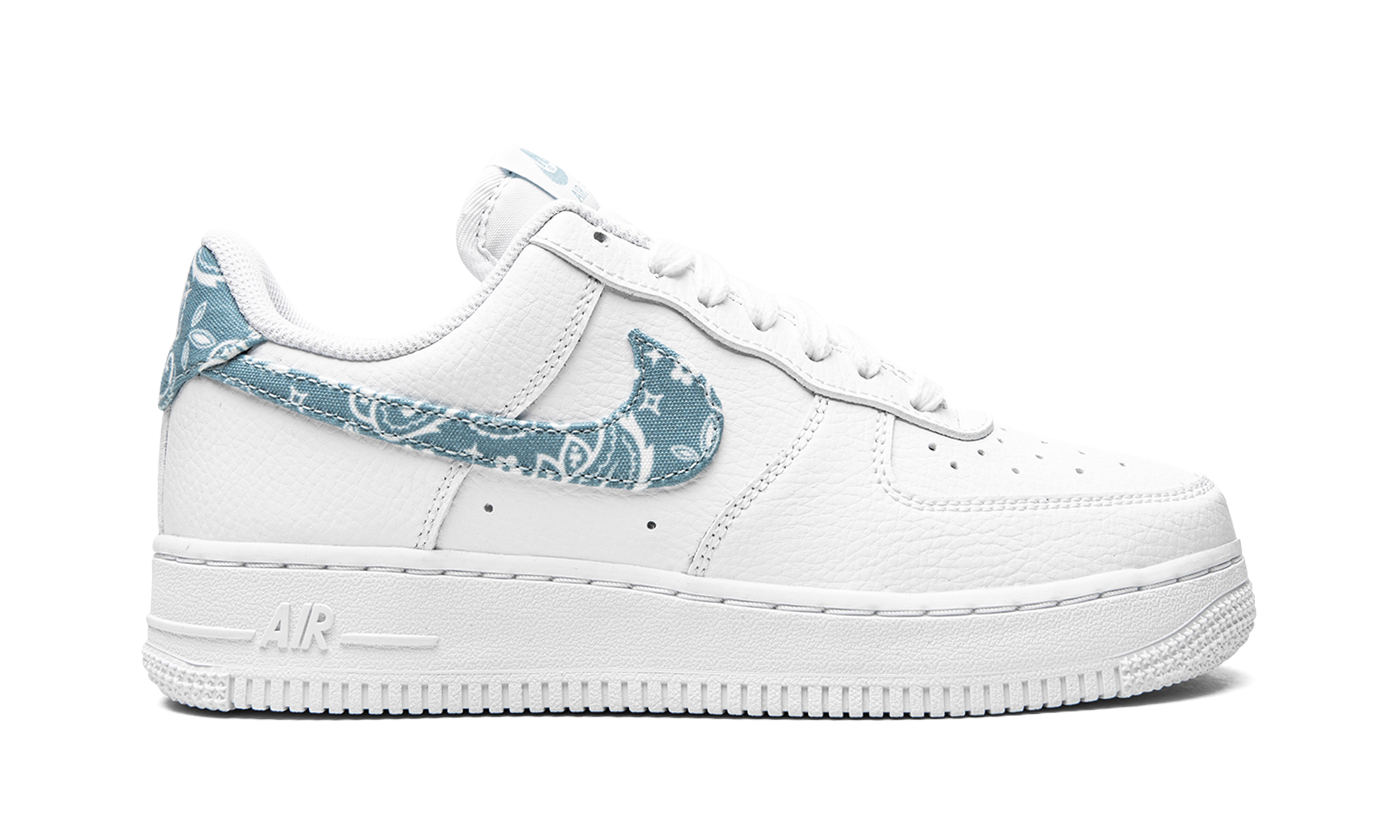 nike air force 1 low 07 essential white worn blue paisley women s+DH4406-100+right view