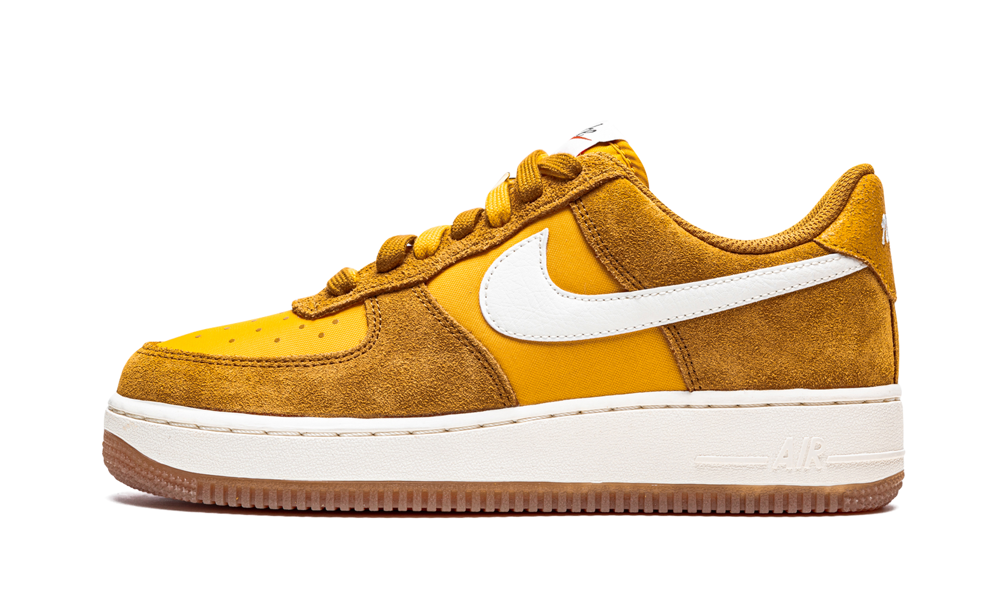 nike air force 1 low 07 first use university gold women s+DA8302-700+diagnol right view 1