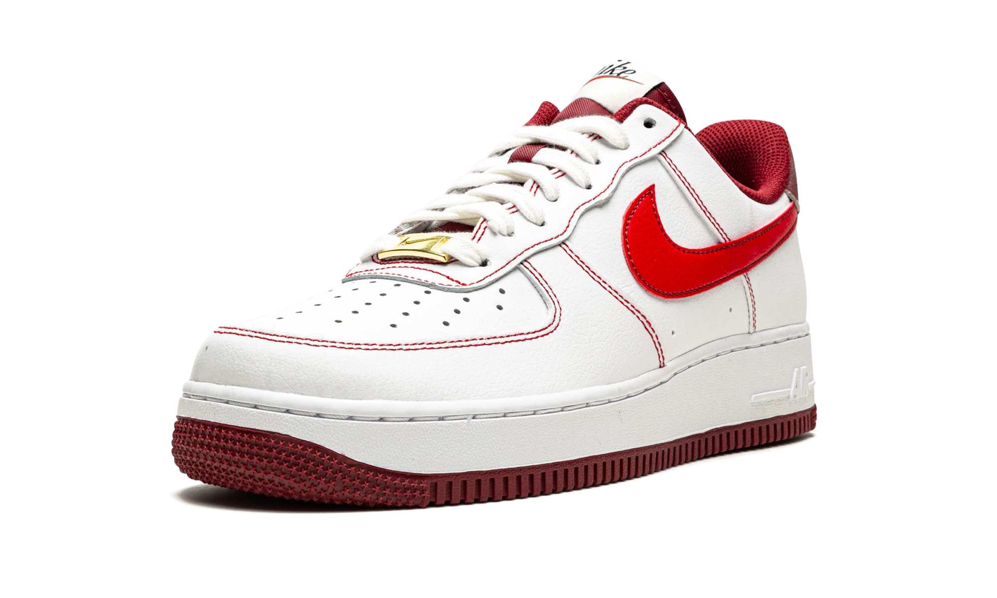 nike air force 1 low 07 first use white team red+DA8478-101+left diagnol single view