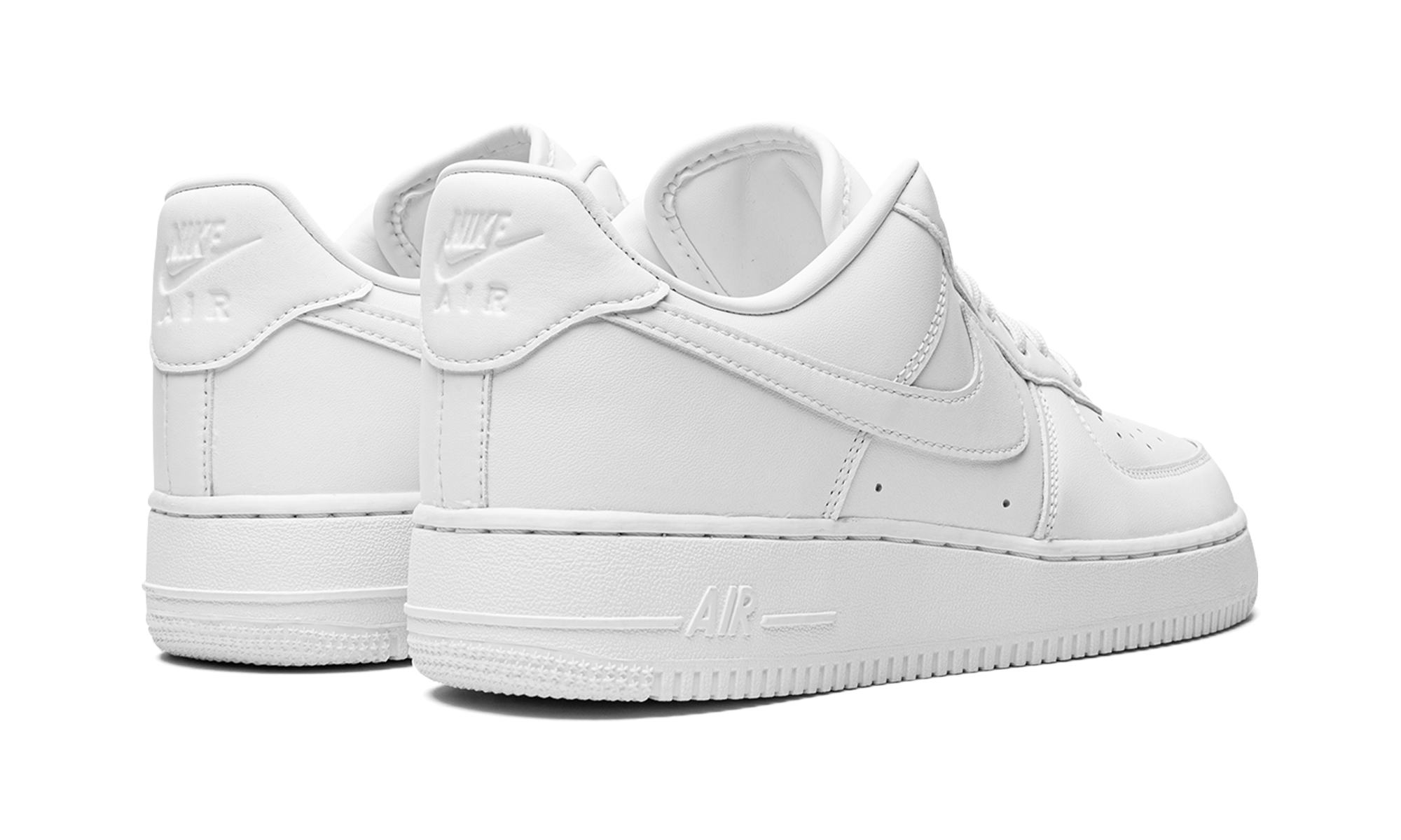 nike air force 1 low 07 fresh white+DM0211-100+diagnol right behind view