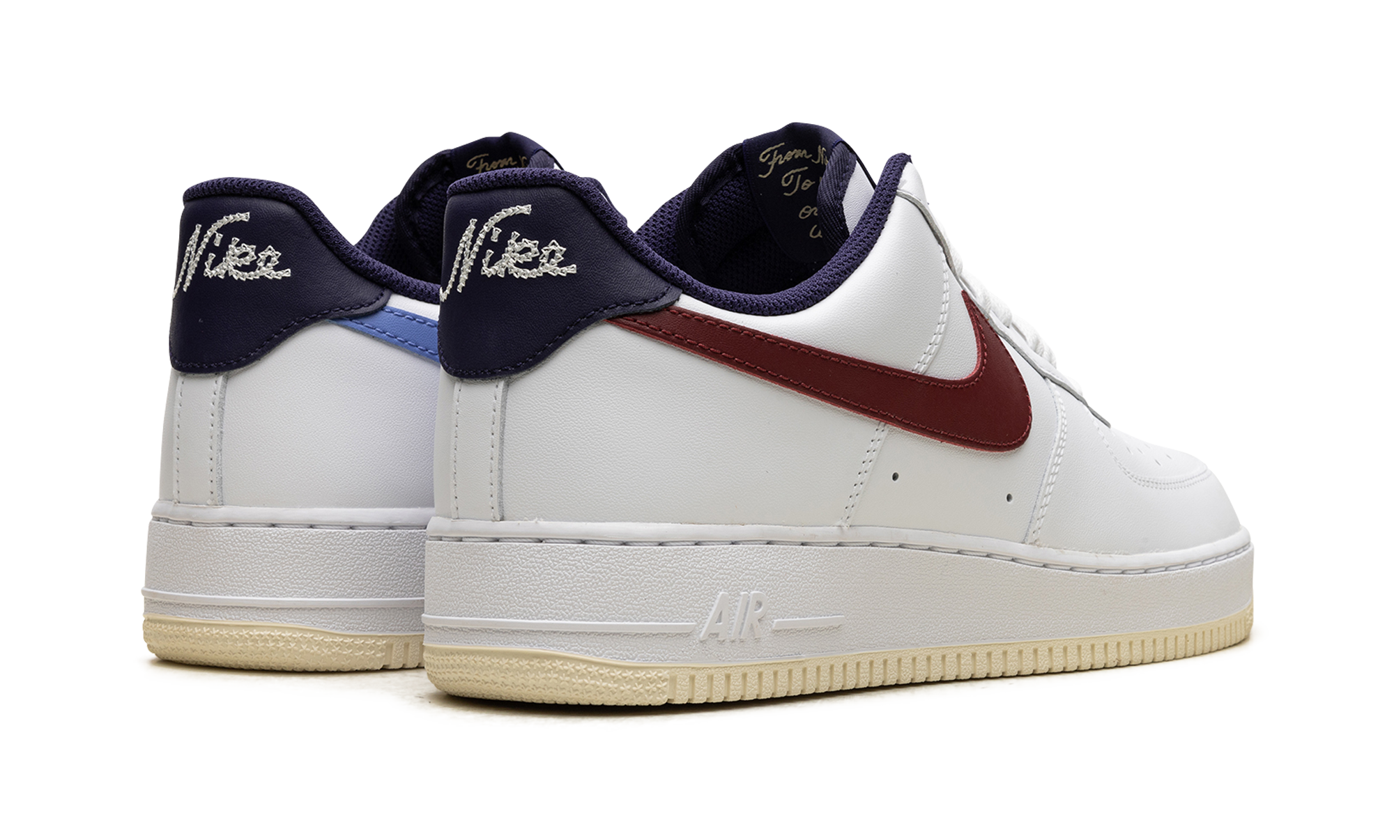 nike air force 1 low 07 from nike to you team red navy+FV8105-161+diagnol right behind view