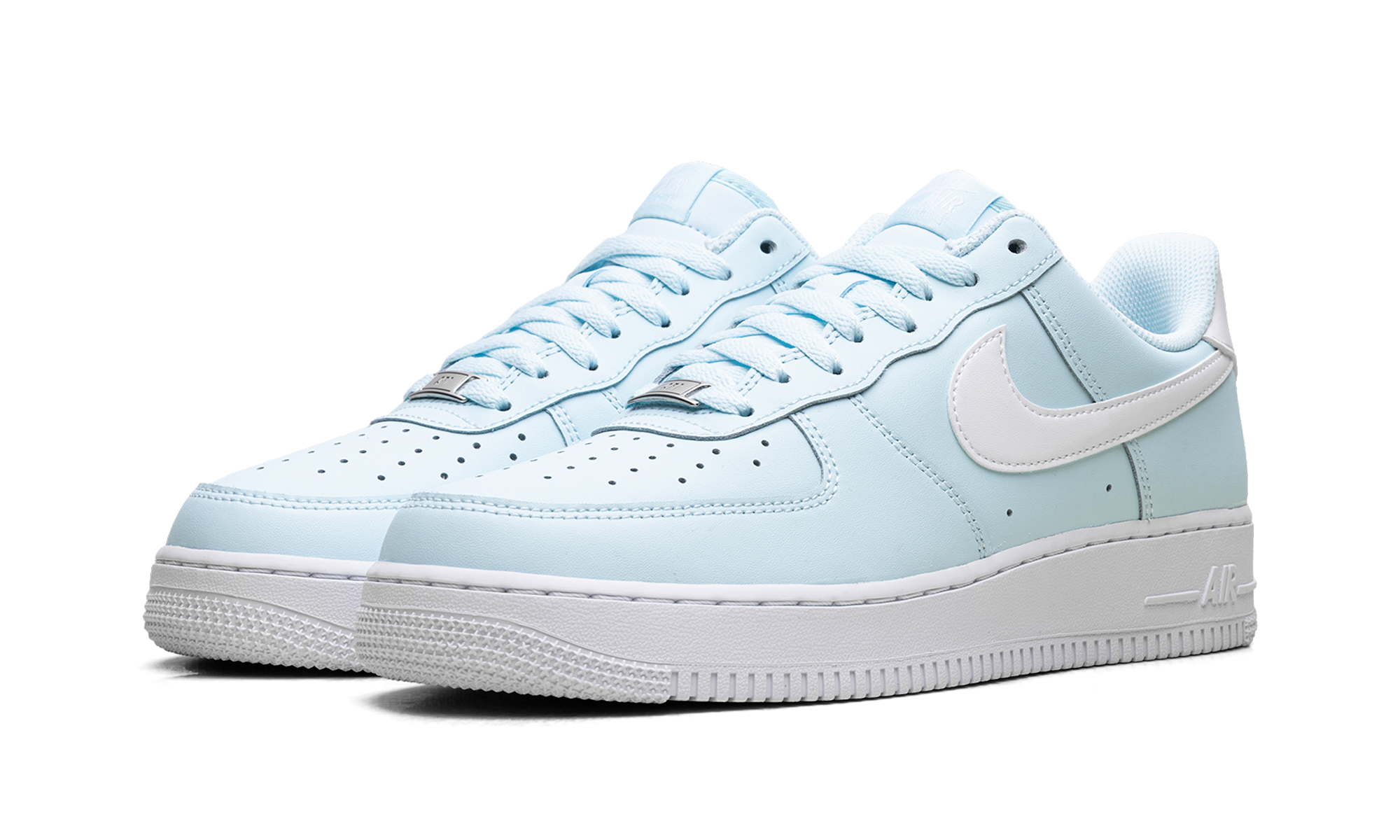 nike air force 1 low 07 glacier blue white+FJ4146-400+diagnol left view