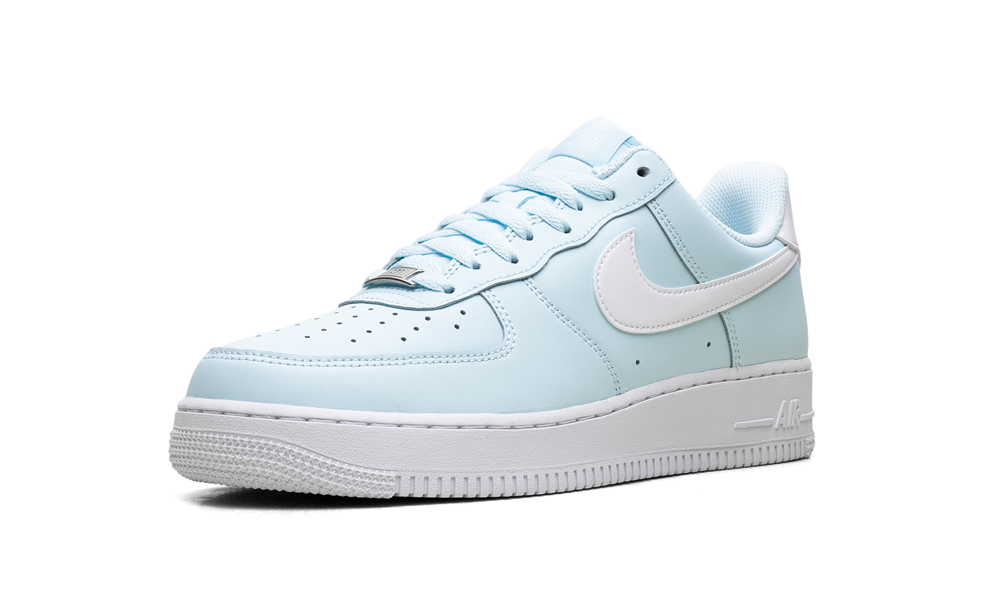 nike air force 1 low 07 glacier blue white+FJ4146-400+left diagnol single view