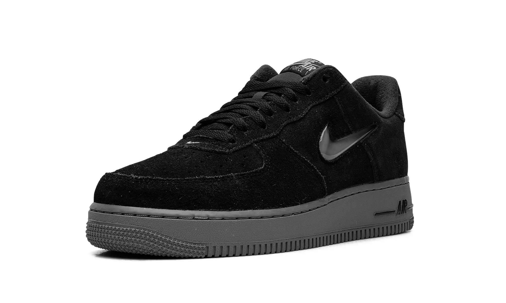 nike air force 1 low 07 jewel black cool grey+HQ3827-002+left diagnol single view