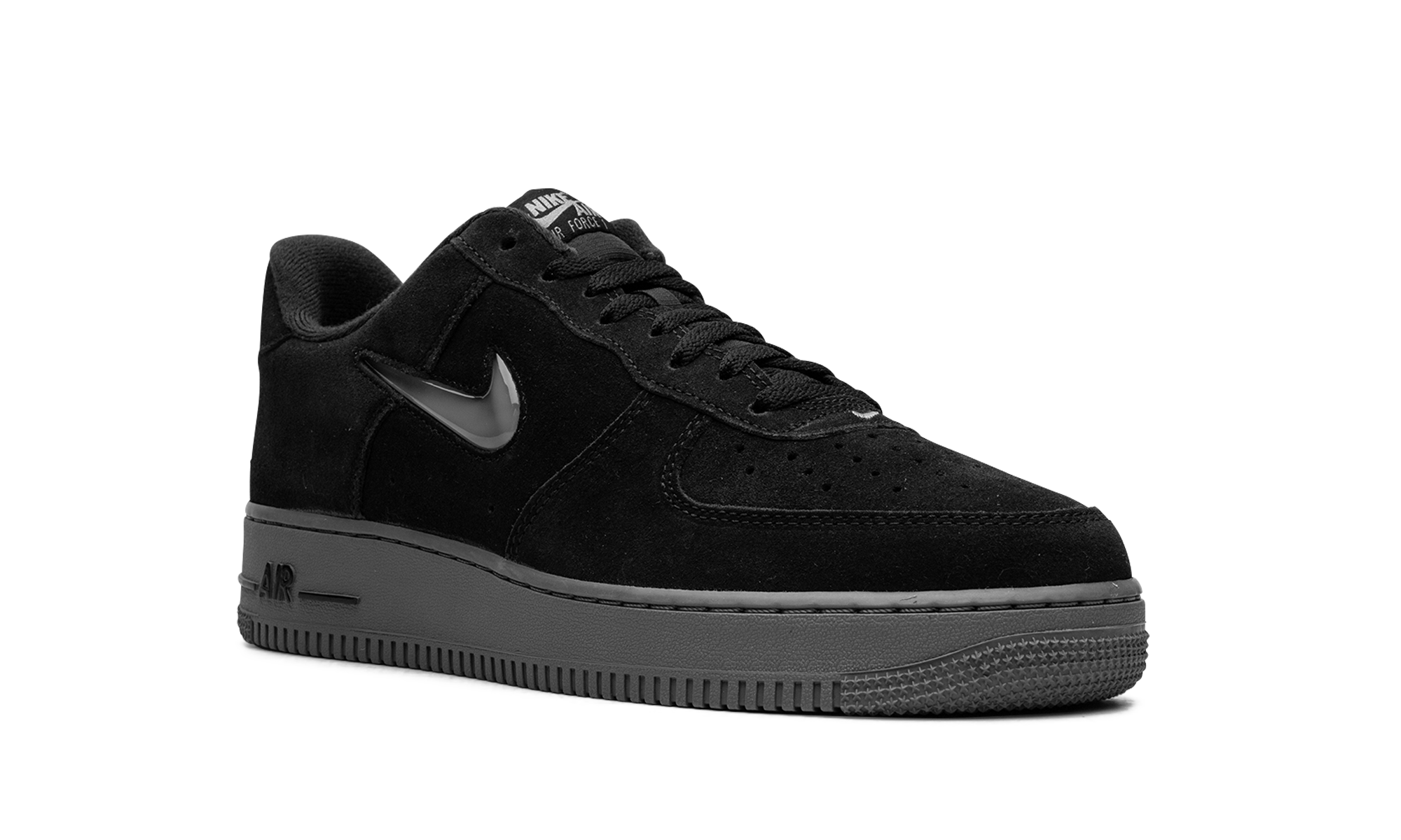 nike air force 1 low 07 jewel black cool grey+HQ3827-002+diagnol right view