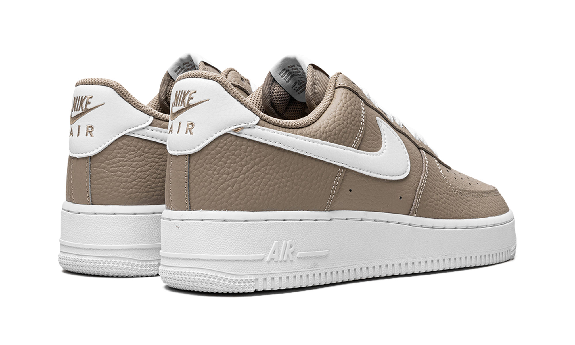 nike air force 1 low 07 khaki white+DV0804-200+diagnol right behind view