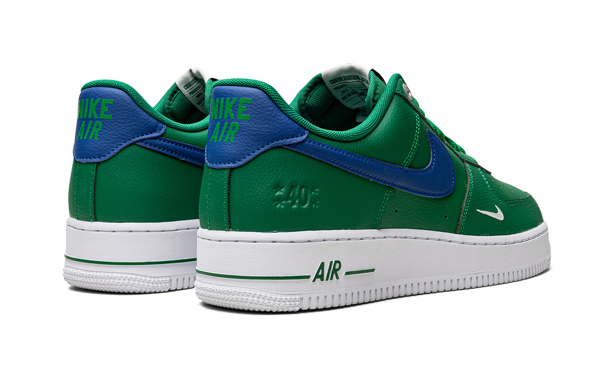 nike air force 1 low 07 lv8 40th anniversary malachite+DQ7658-300+diagnol right behind view
