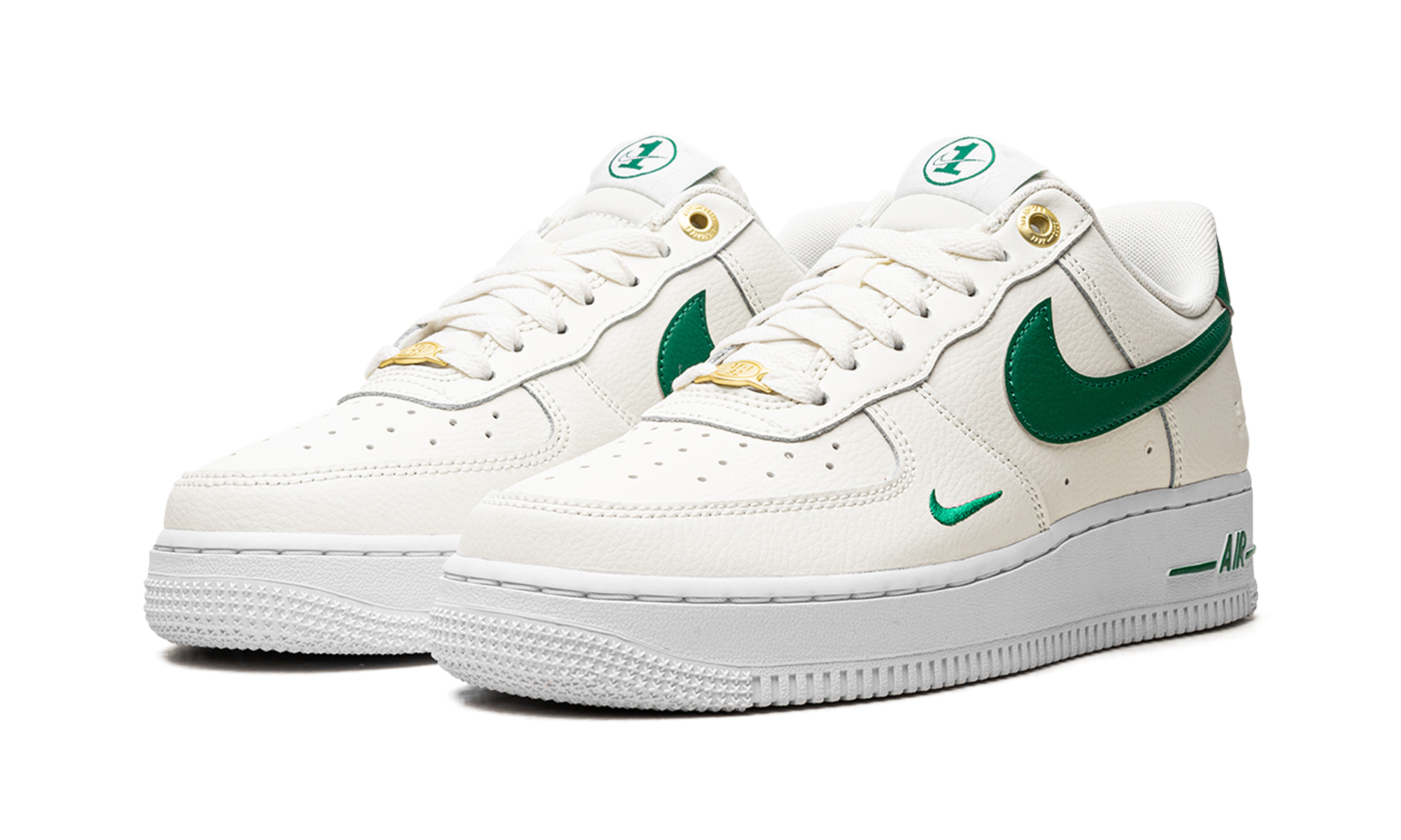 nike air force 1 low 07 lv8 40th anniversary sail malachite+DQ7658-101+diagnol left view