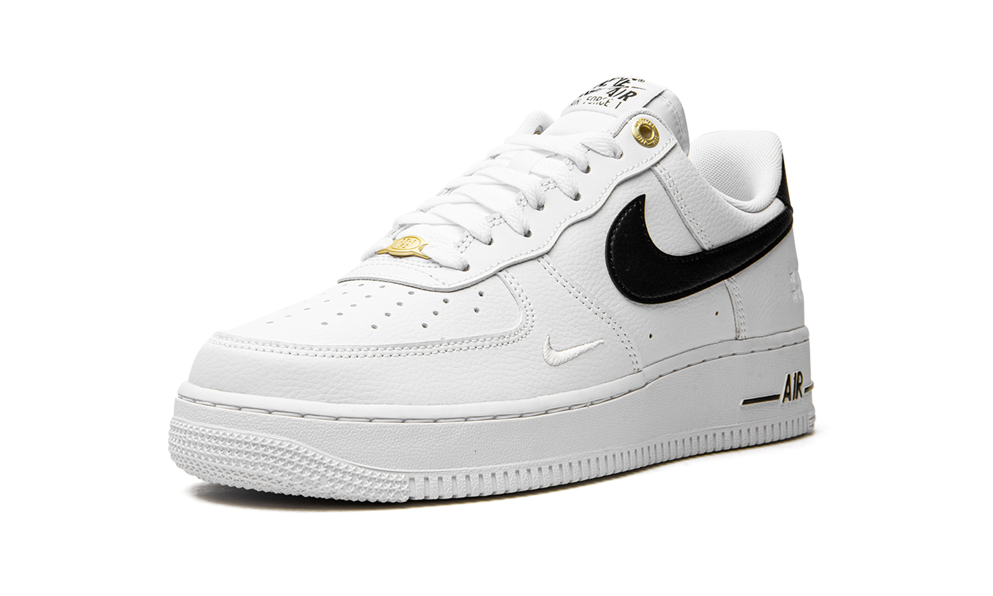 nike air force 1 low 07 lv8 40th anniversary white black+DQ7658-100+left diagnol single view