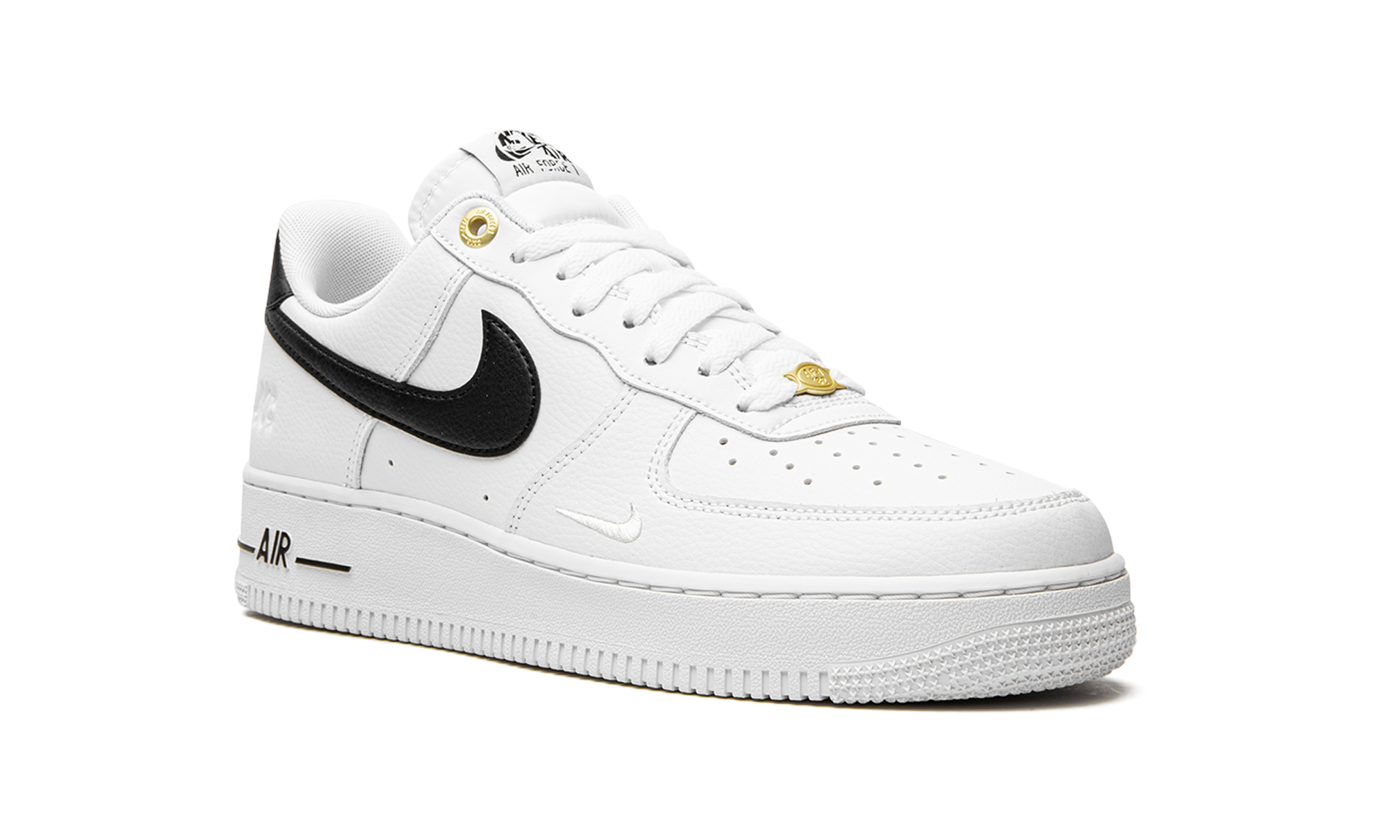 nike air force 1 low 07 lv8 40th anniversary white black+DQ7658-100+diagnol right view