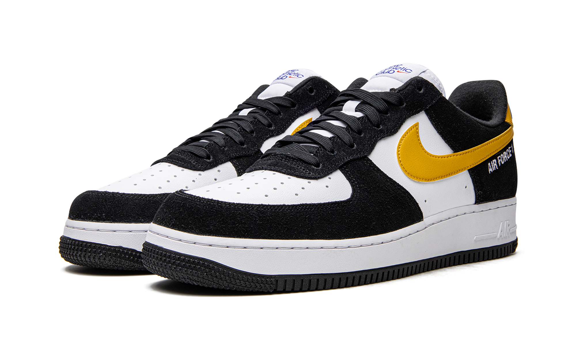 nike air force 1 low 07 lv8 athletic club black university gold+DH7568-002+diagnol left view