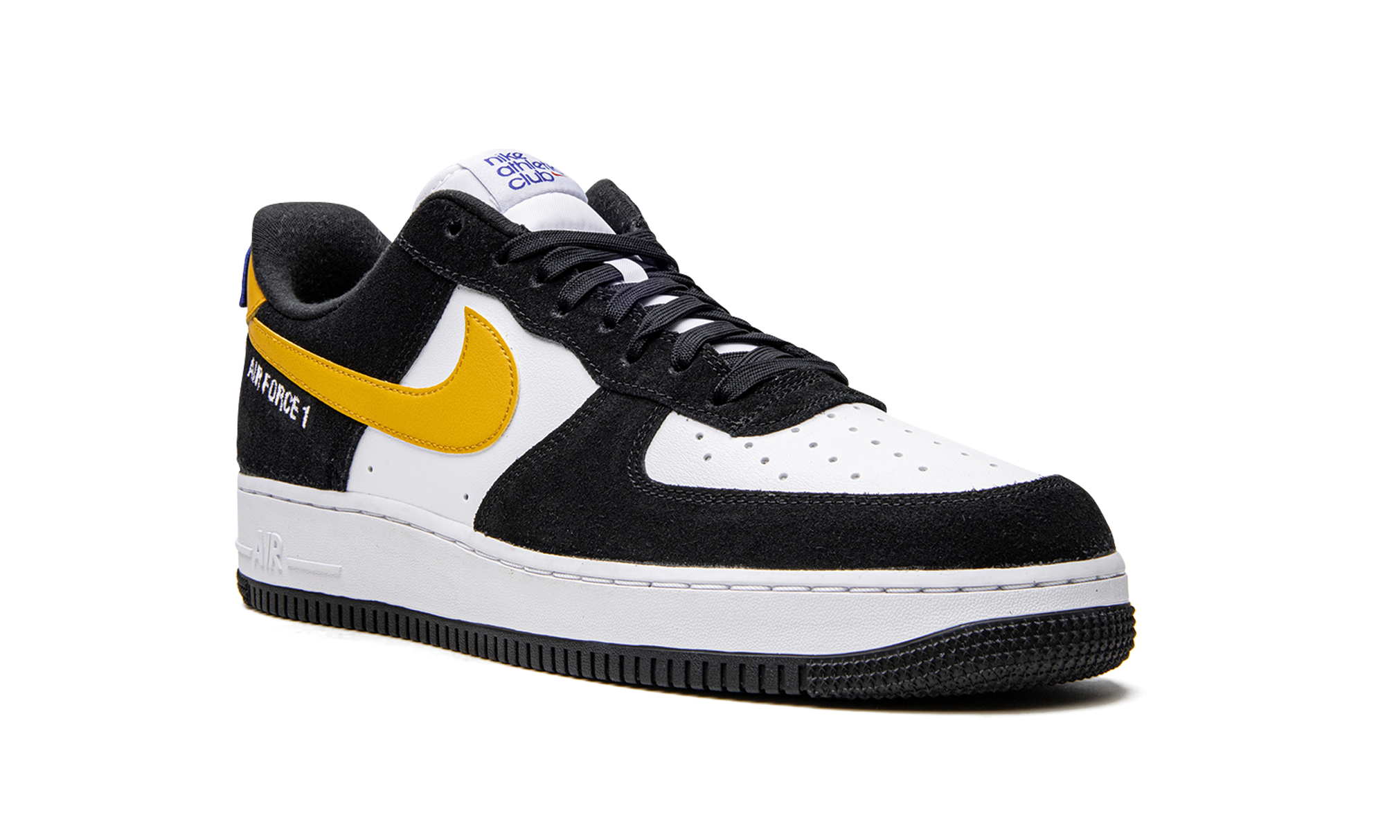 nike air force 1 low 07 lv8 athletic club black university gold+DH7568-002+diagnol right view