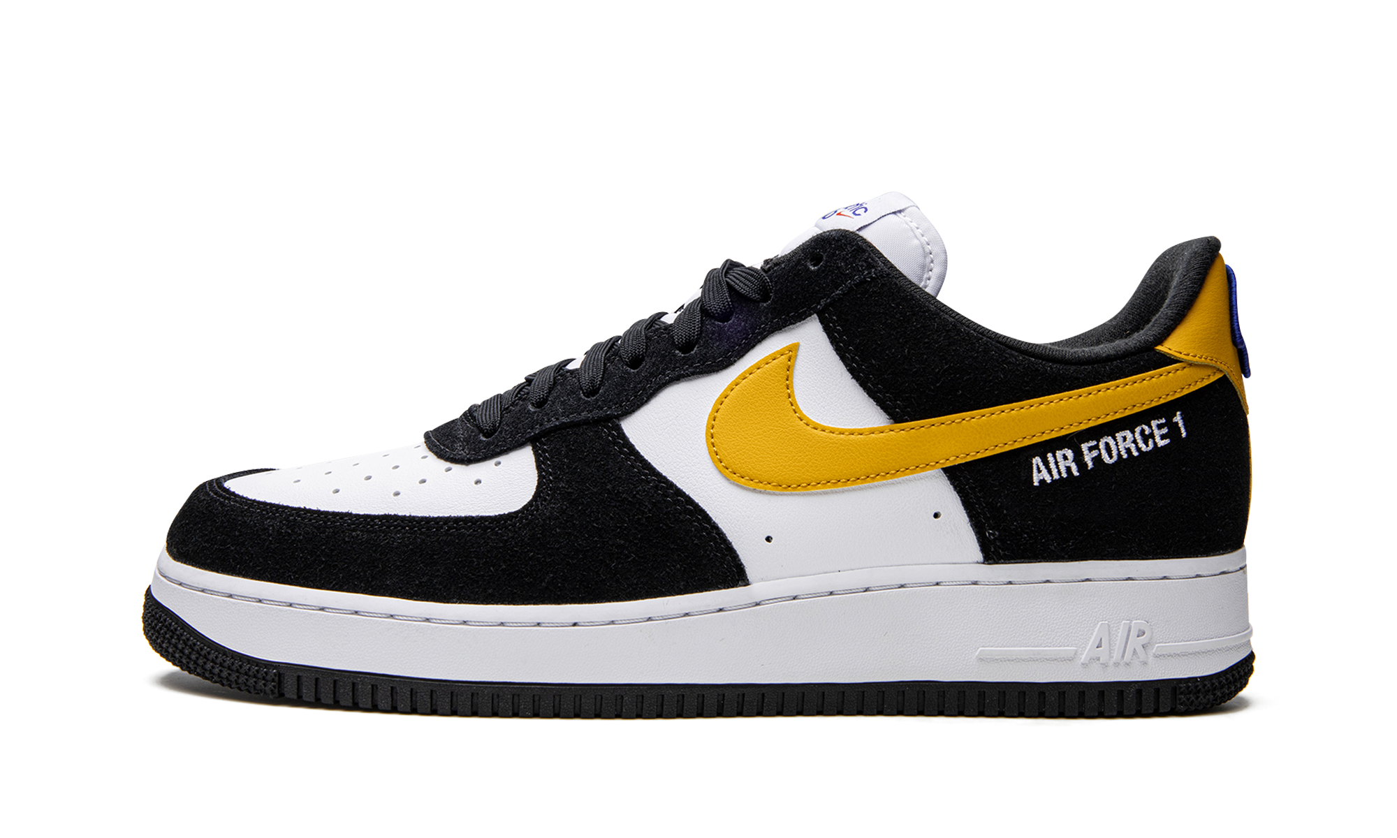 nike air force 1 low 07 lv8 athletic club black university gold+DH7568-002+diagnol right view 1