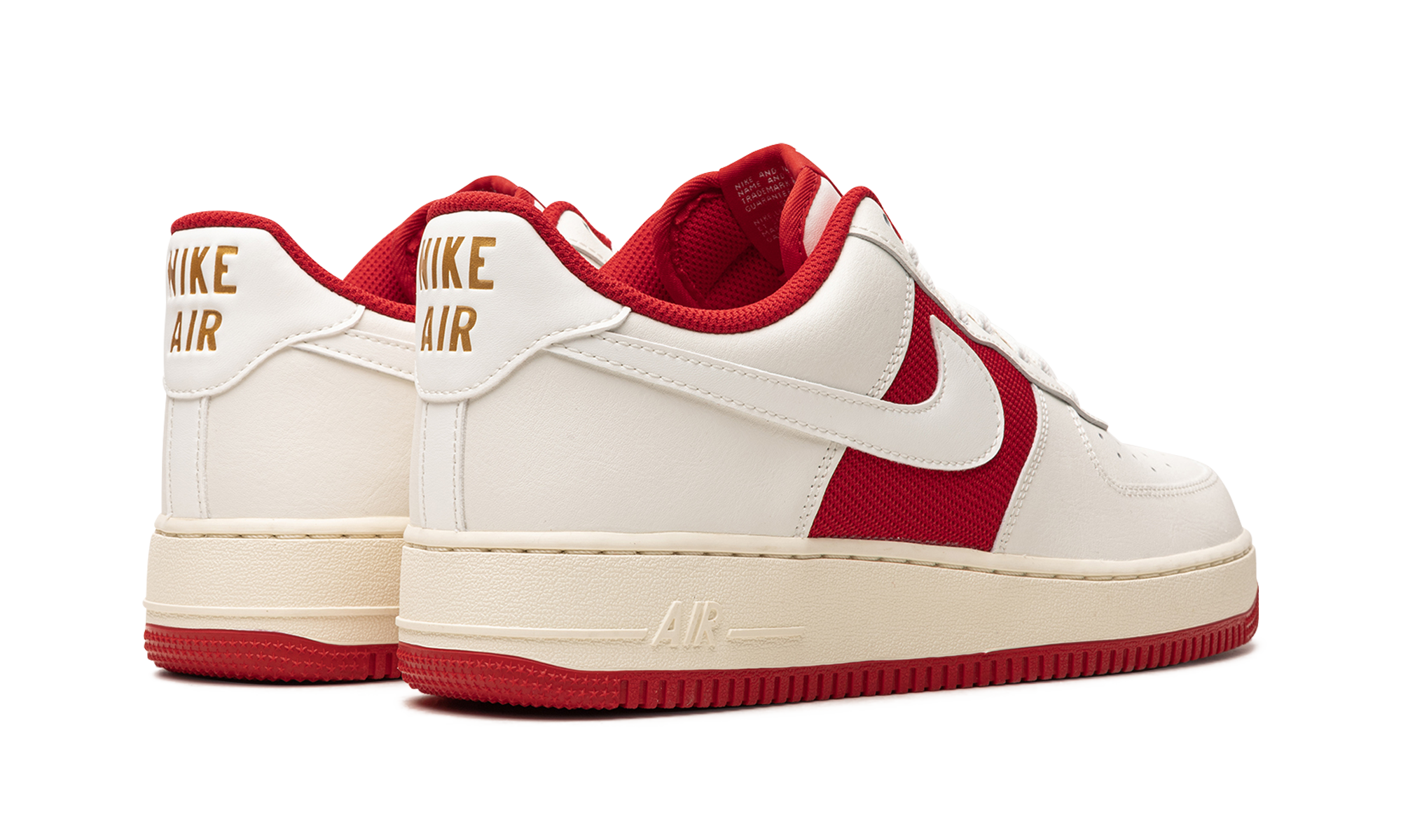 nike air force 1 low 07 lv8 athletic department sail university red+FN7439-133+diagnol right behind view