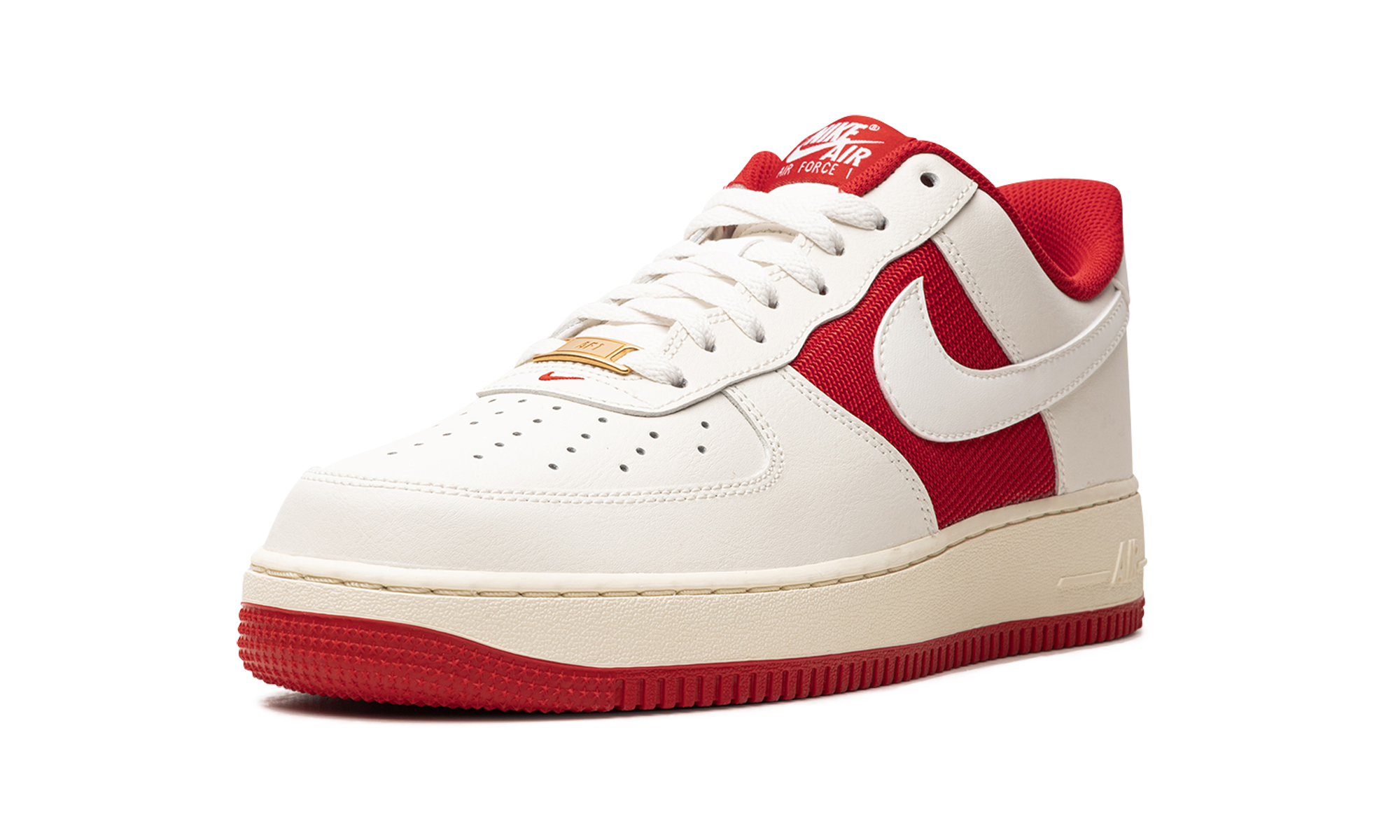nike air force 1 low 07 lv8 athletic department sail university red+FN7439-133+left diagnol single view