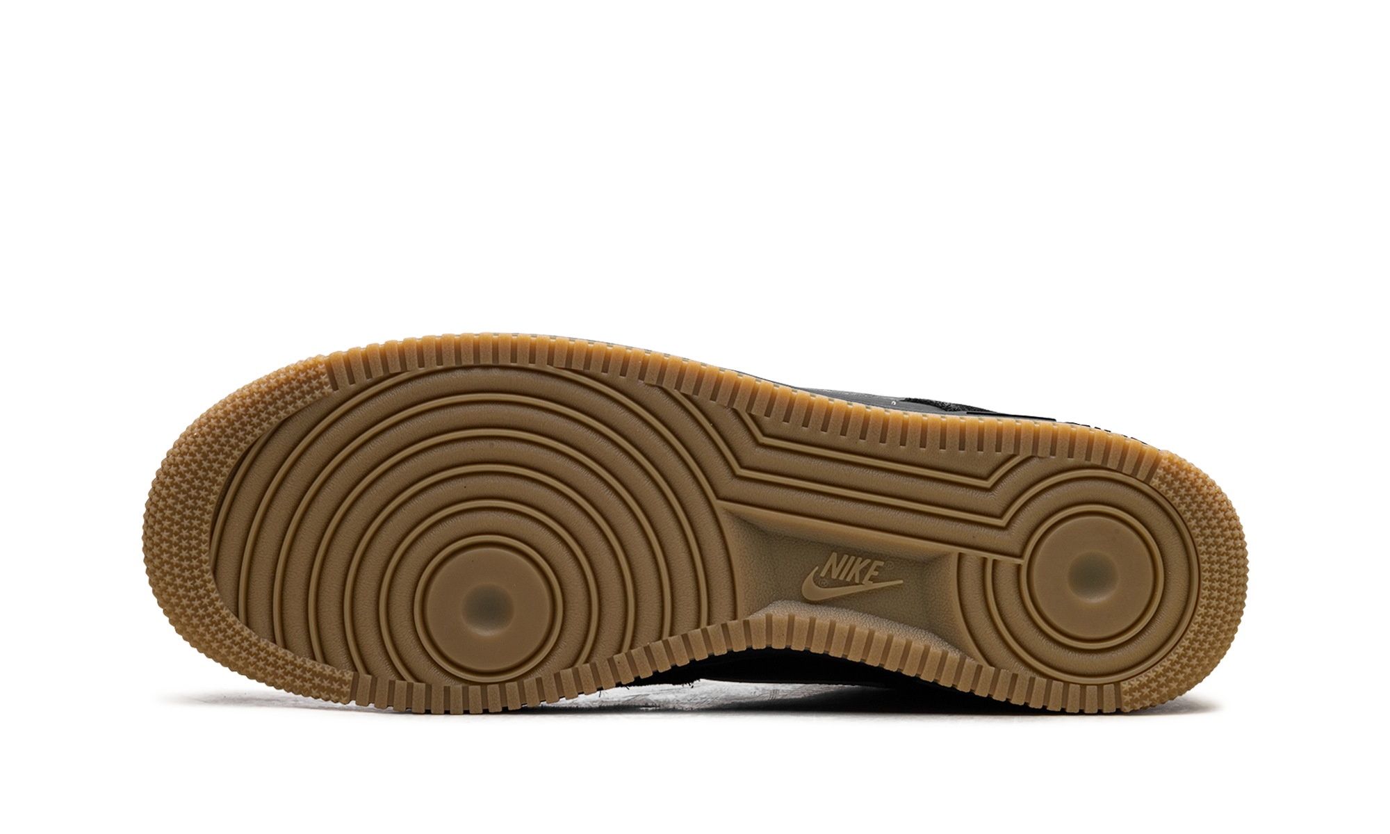 nike air force 1 low 07 lv8 black gum light brown white+IB6388-001+bottom view