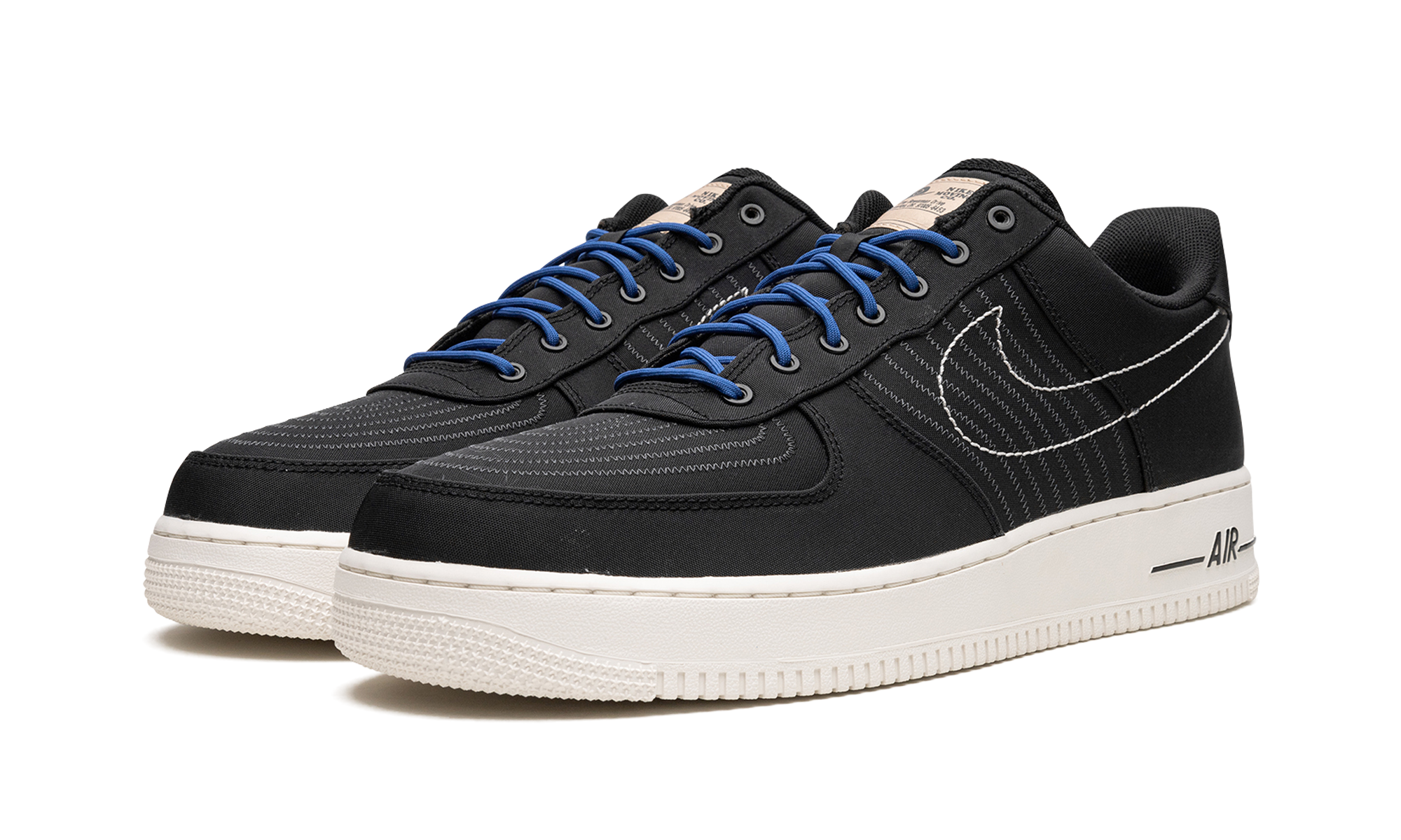 nike air force 1 low 07 lv8 black sail+DV0794-001+diagnol left view