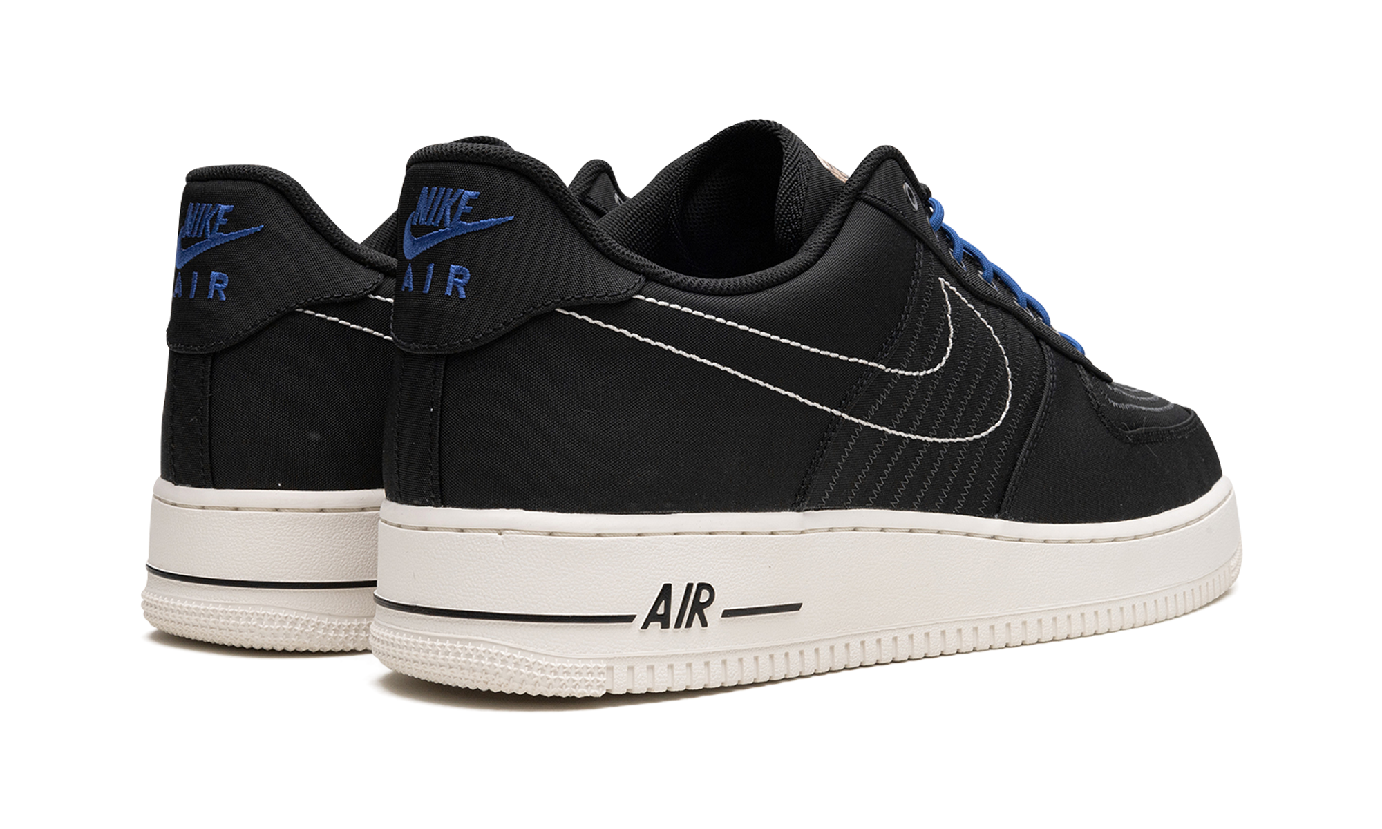 nike air force 1 low 07 lv8 black sail+DV0794-001+diagnol right behind view