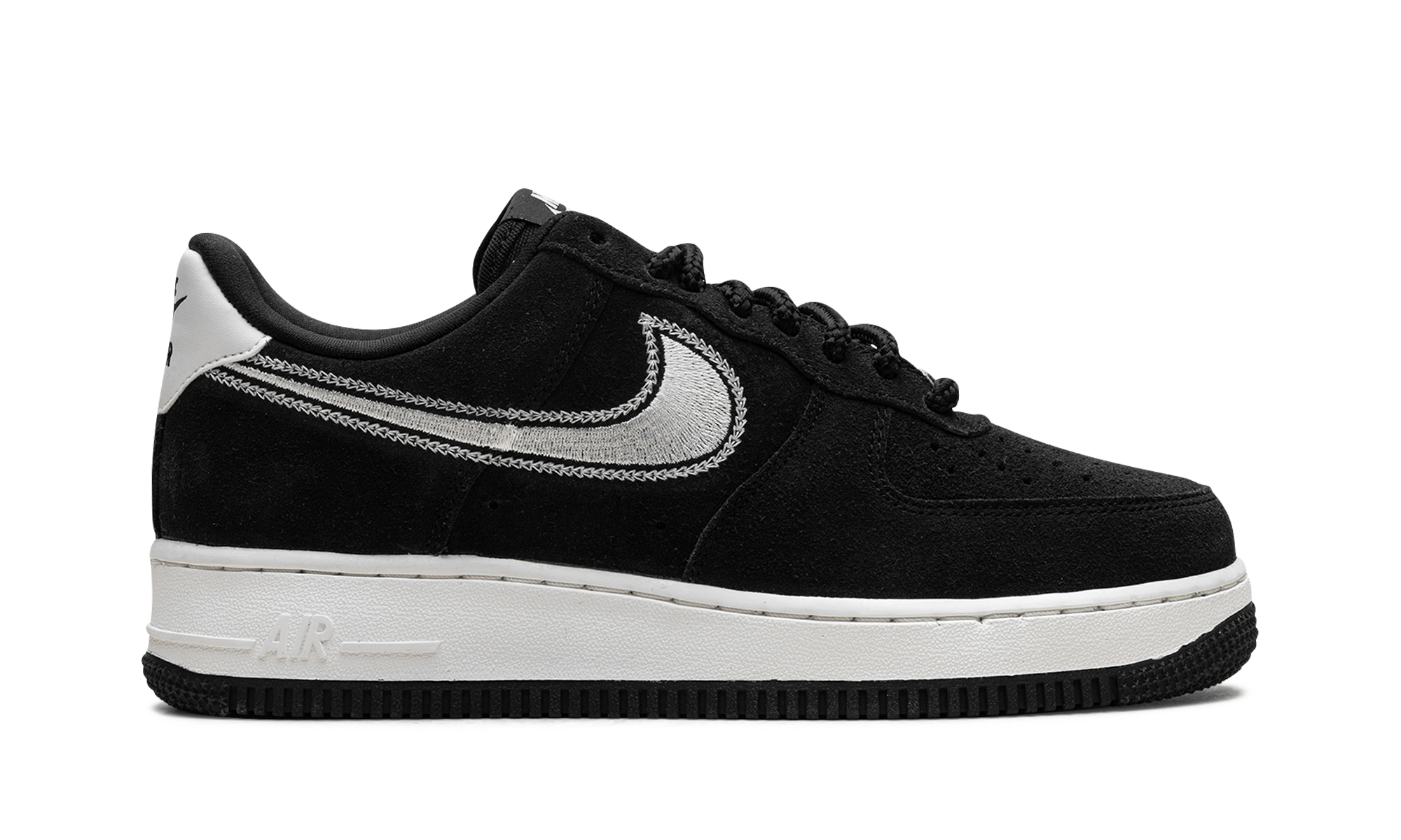 nike air force 1 low 07 lv8 black sail embroidered swoosh+HJ4465-001+right view