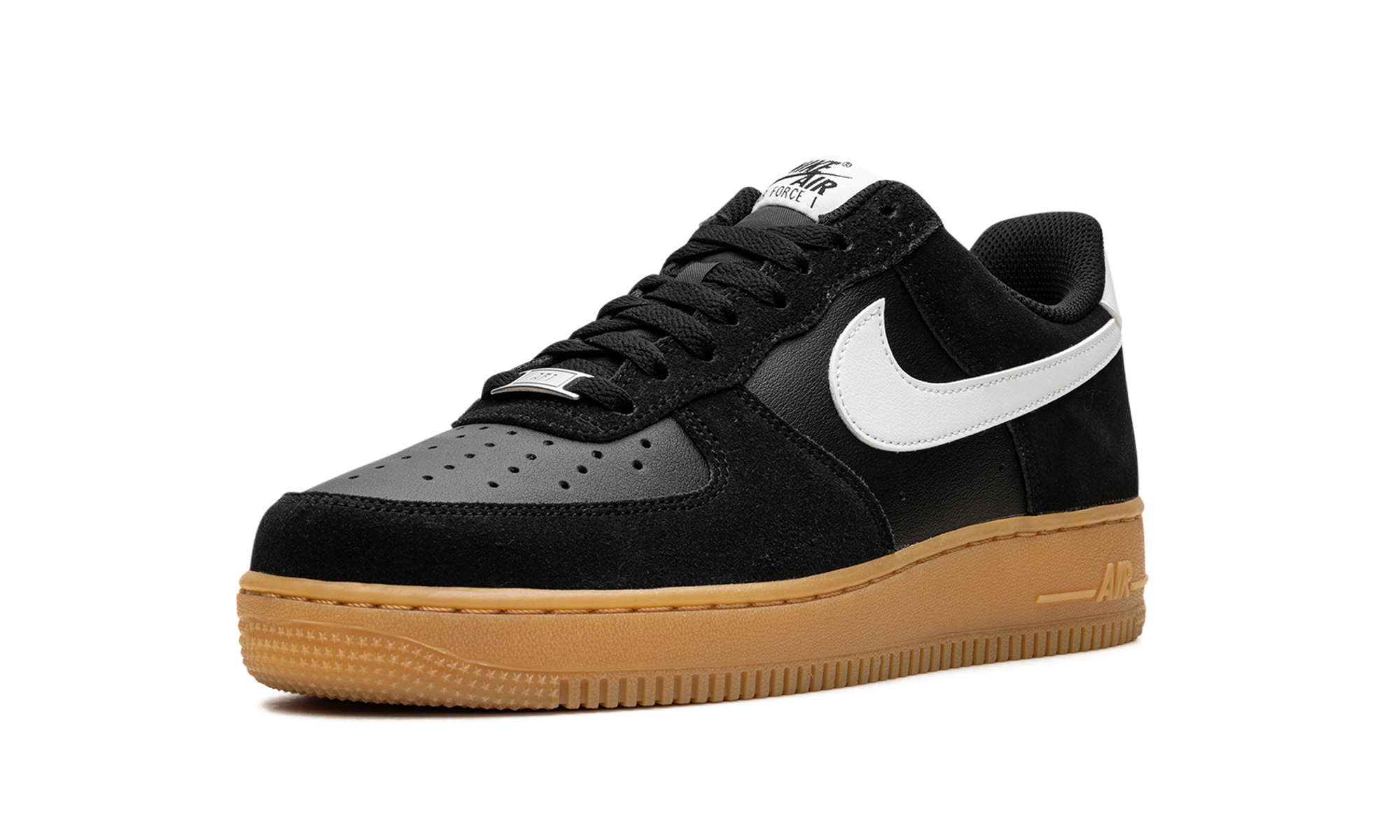 nike air force 1 low 07 lv8 black summit white gum+FQ8714-004+left diagnol single view