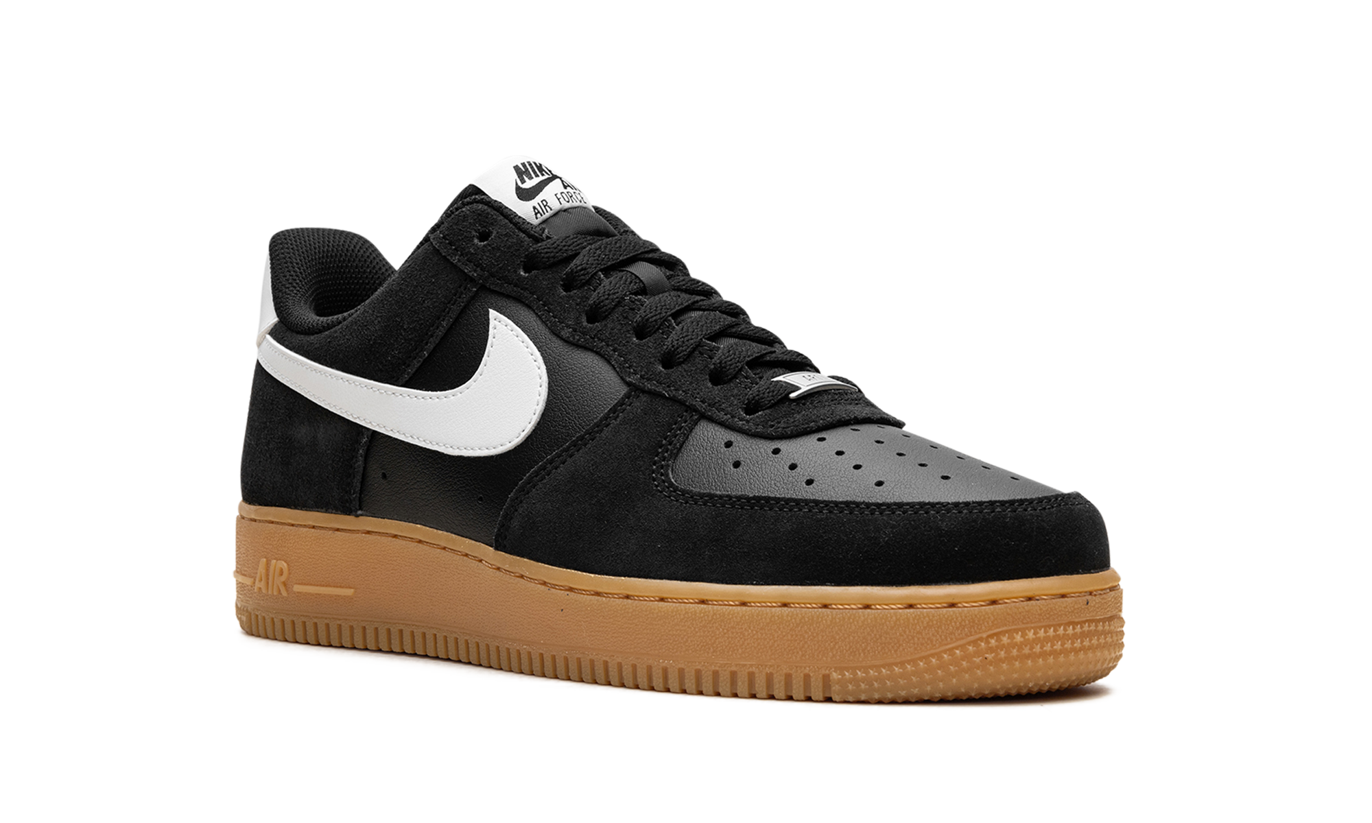 nike air force 1 low 07 lv8 black summit white gum+FQ8714-004+diagnol right view