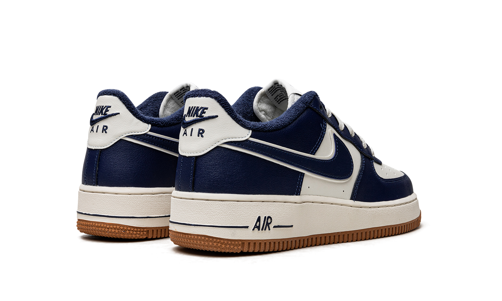 nike air force 1 low 07 lv8 college pack midnight navy gs+DQ5972-101+diagnol right behind view