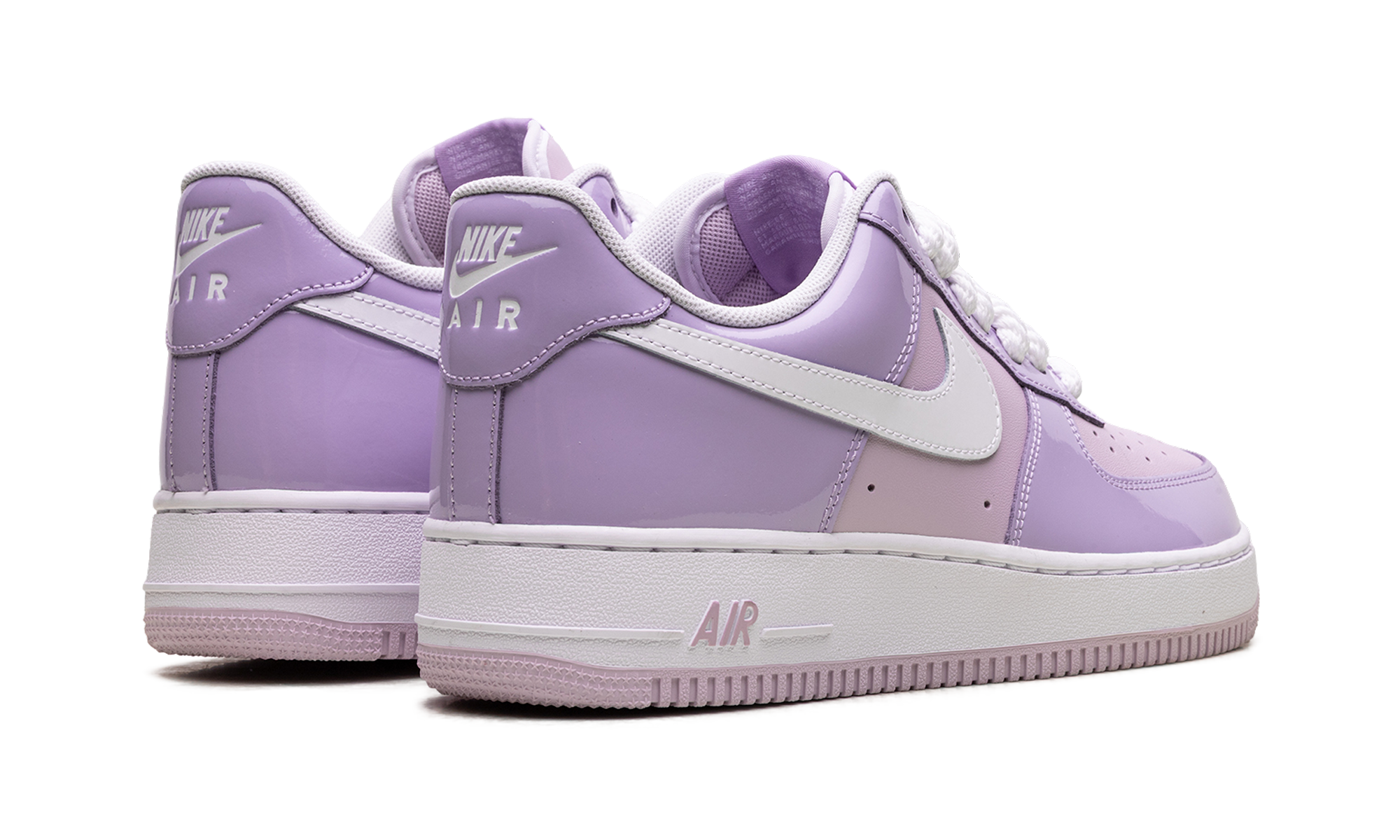 nike air force 1 low 07 lv8 hydrangeas patent+HV9405-500+diagnol right behind view