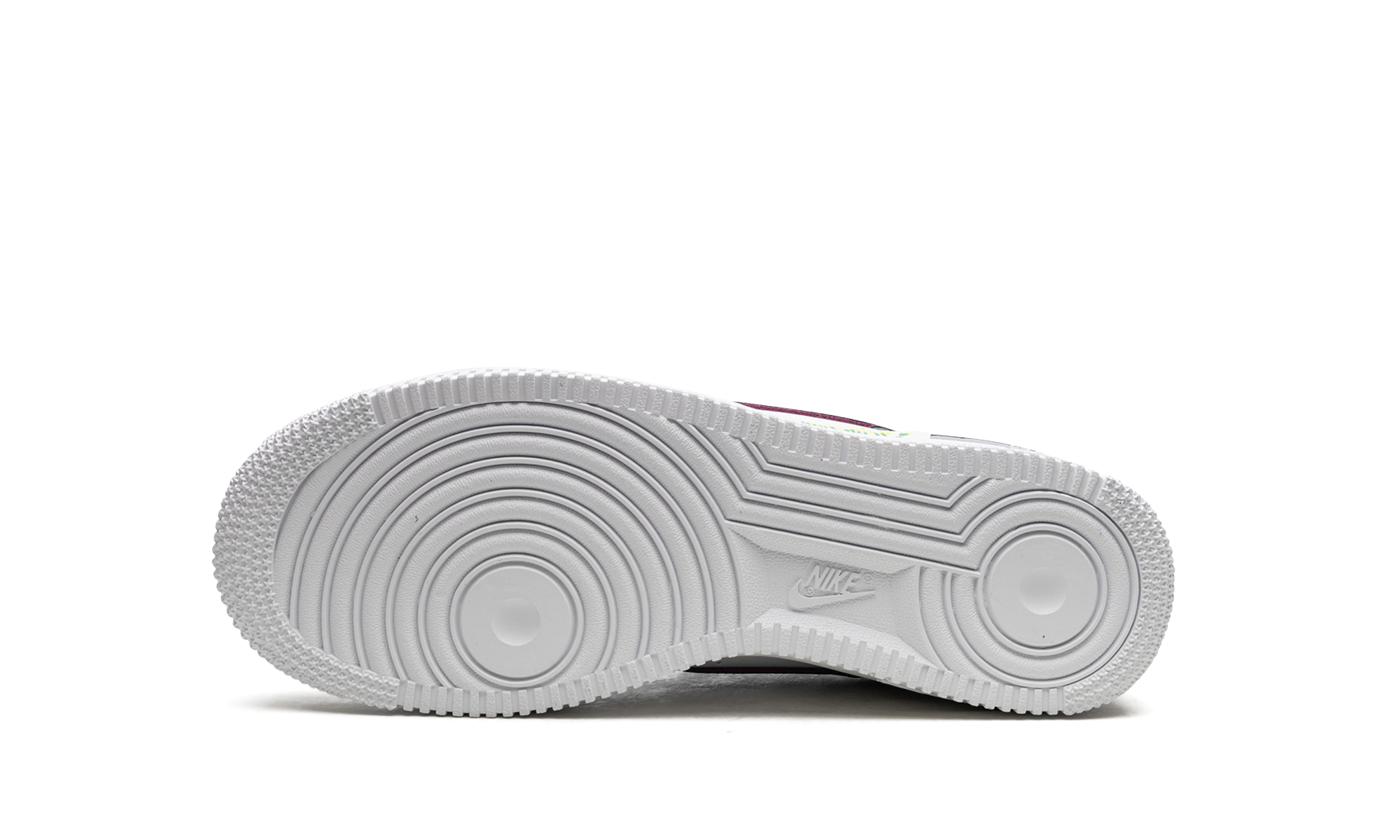 nike air force 1 low 07 lv8 just do it white vivid purple gs+DX3933-100+bottom view