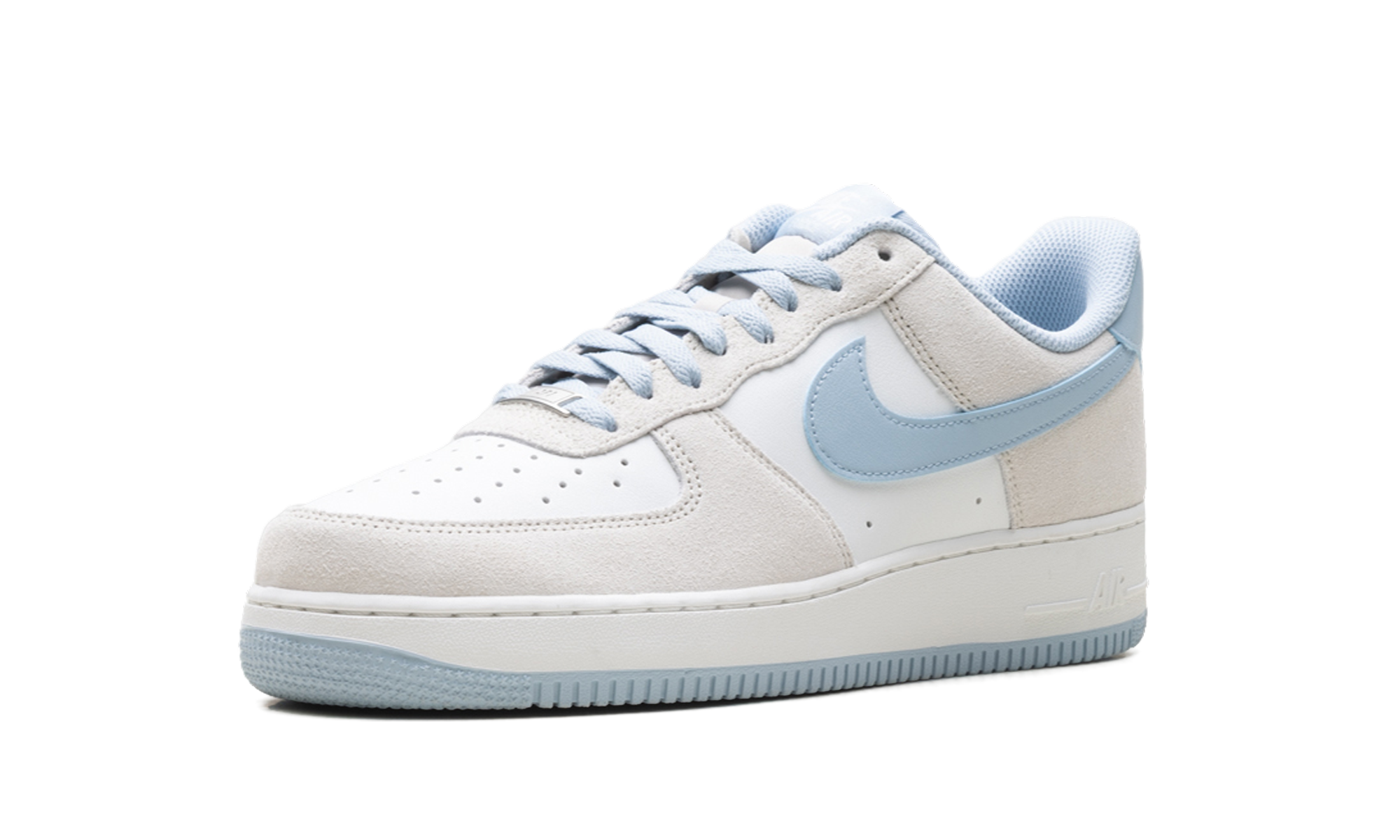 nike air force 1 low 07 lv8 light bone light armory blue+FQ8714-005+left diagnol single view